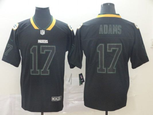 Men's Green Bay Packers Davante Adams #17 Black Authentic Game Jerseys