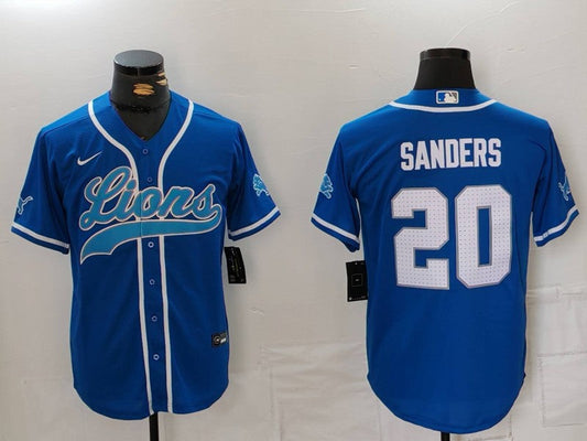 Men's Detroit Lions Barry Sanders #20 Blue Game Player Jerseys