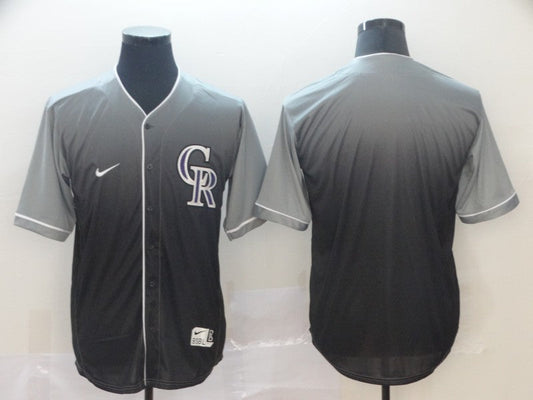 Men's Colorado Rockies Grey Gradient Replica Blank Jerseys