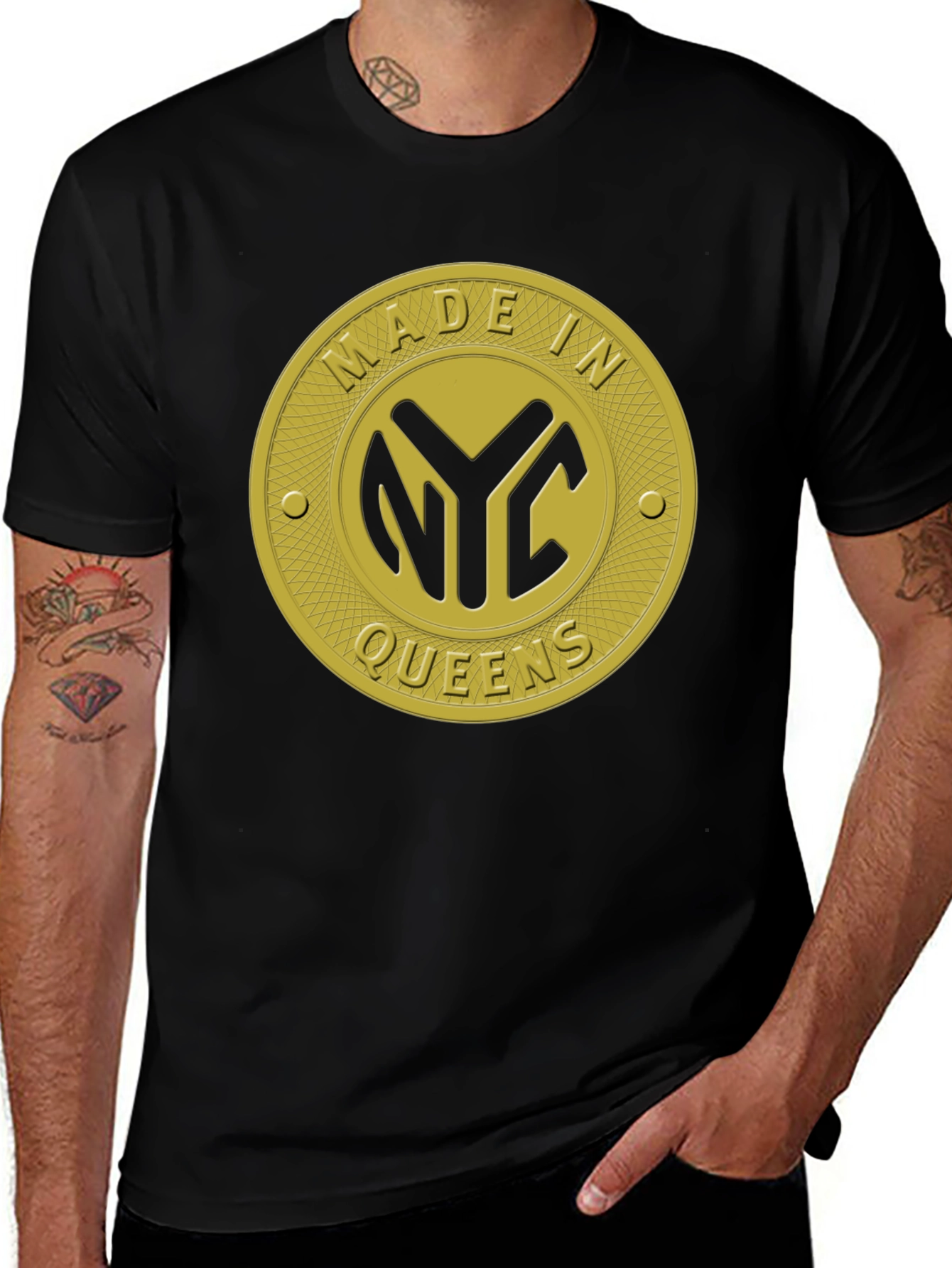 Made In NYC Queens Black T-Shirt