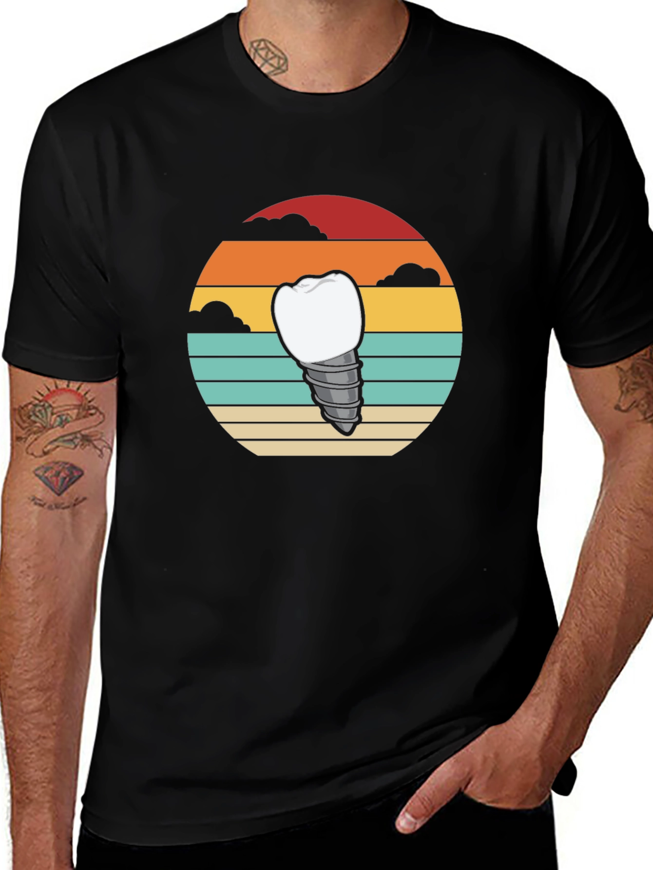 Retro Dental Implant T-Shirt - Dentist Apparel