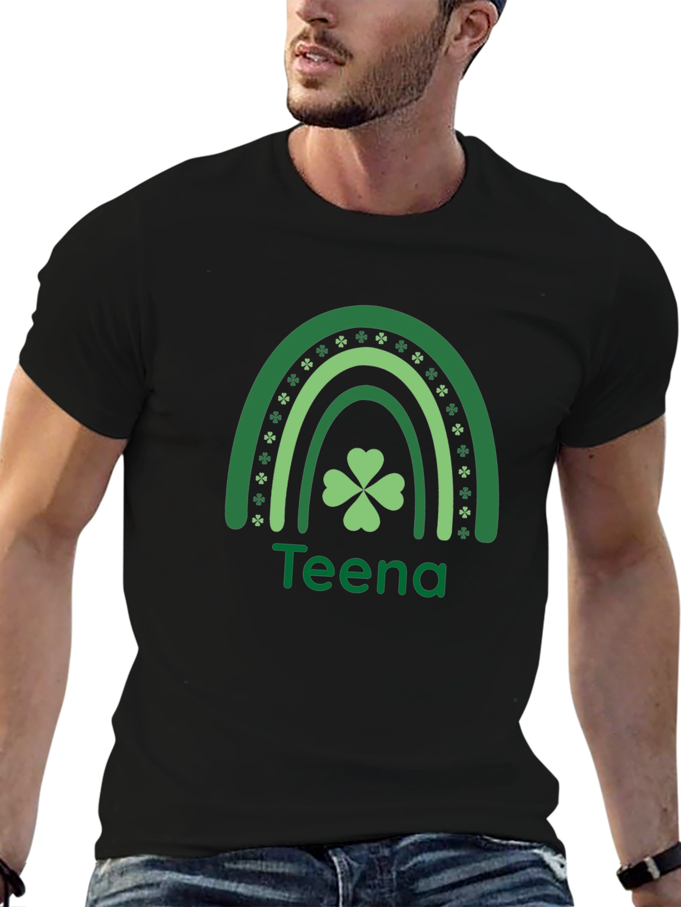 St. Patricks Day Teena Rainbow Shamrock T-Shirt