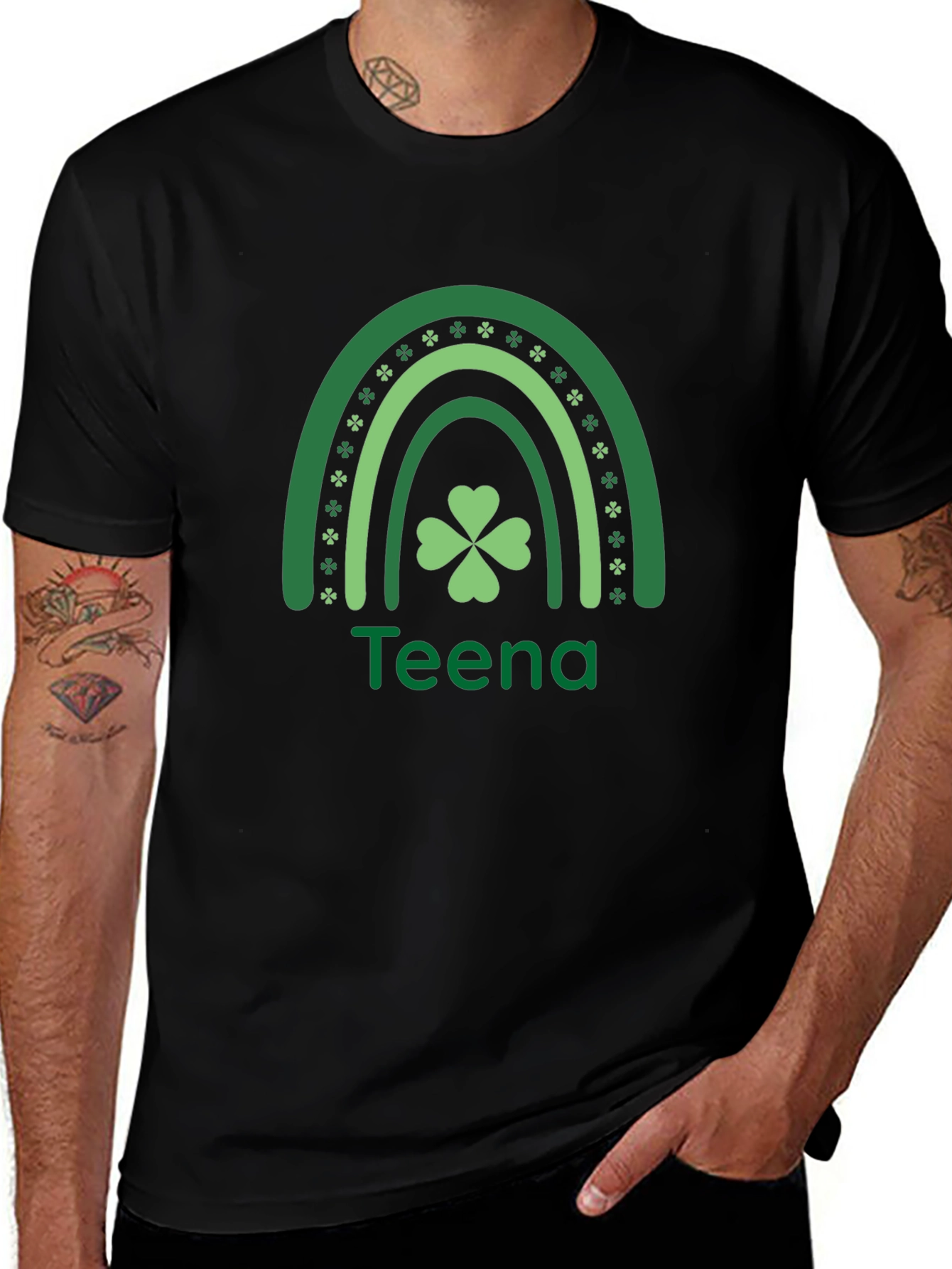 St. Patricks Day Teena Rainbow Shamrock T-Shirt