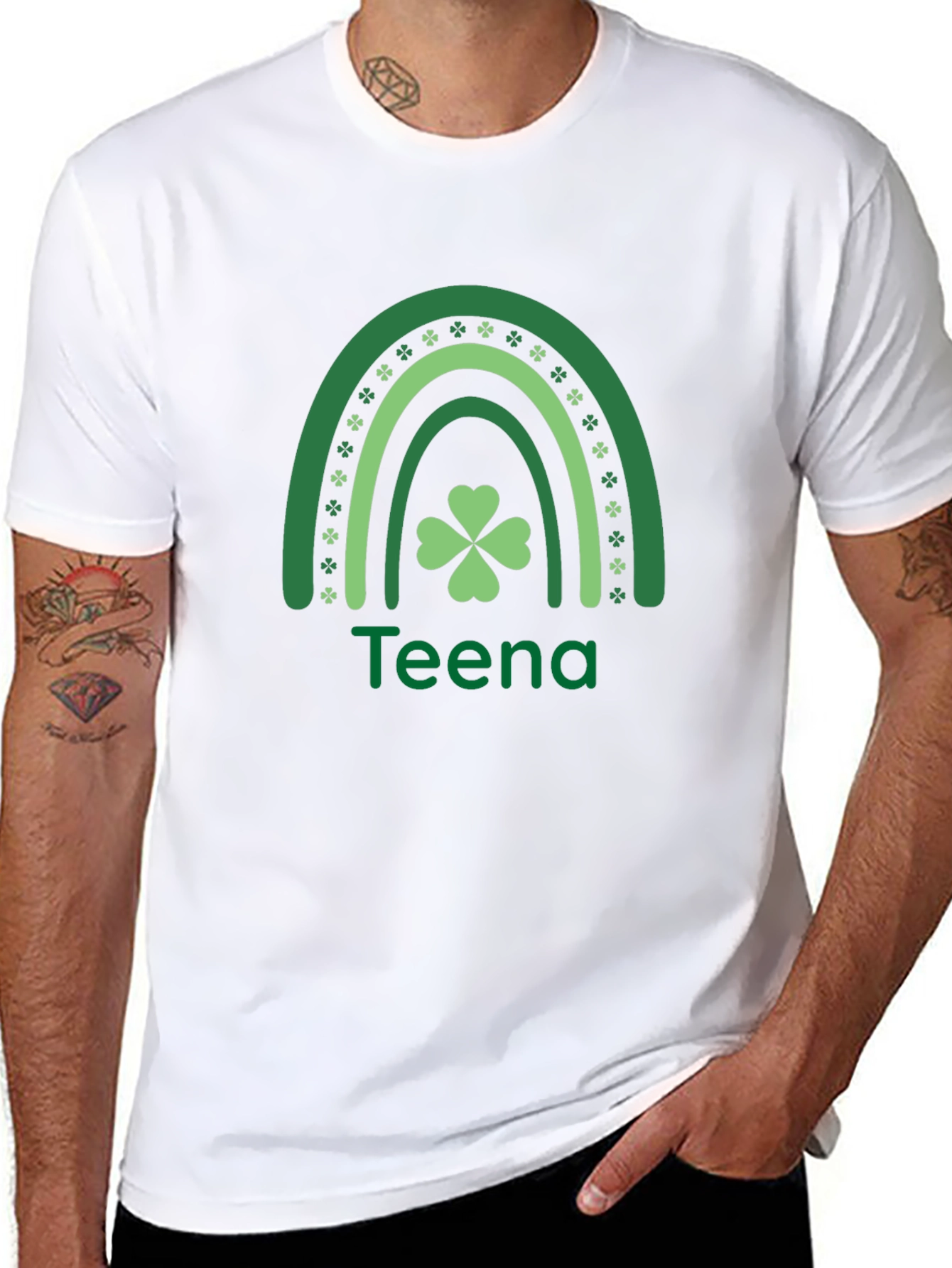 St. Patricks Day Teena Rainbow Shamrock T-Shirt