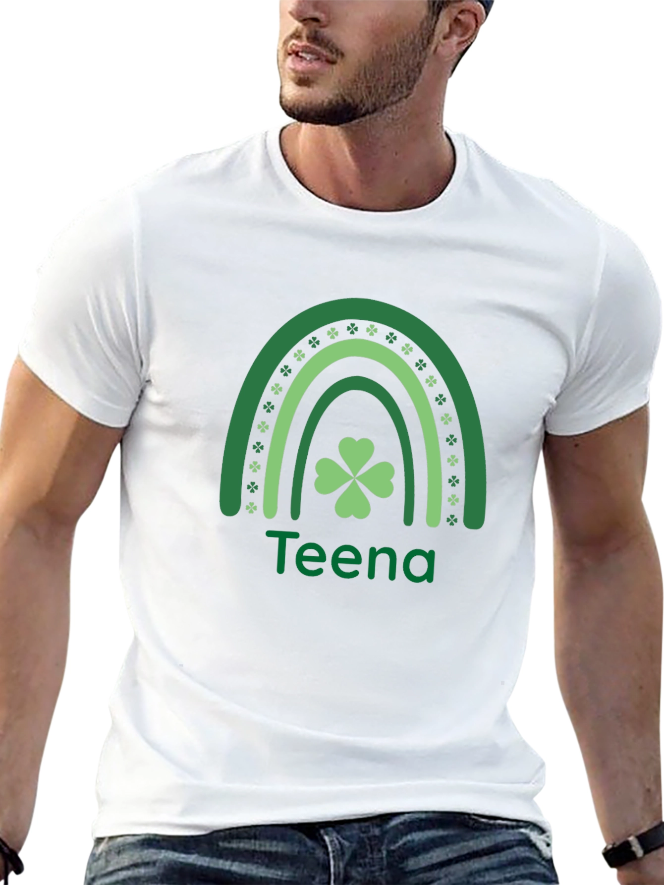 St. Patricks Day Teena Rainbow Shamrock T-Shirt