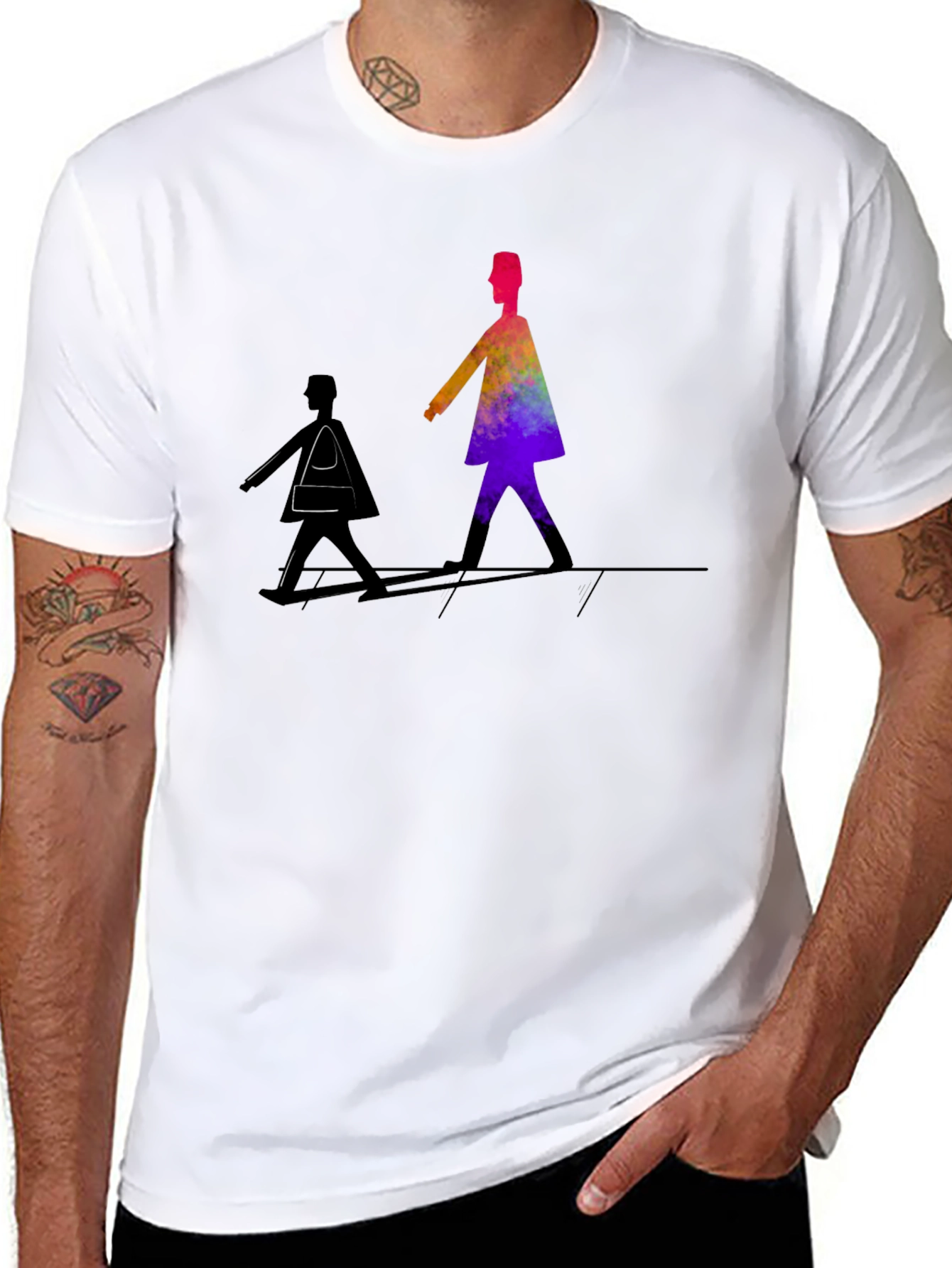 Walking Rainbow Mens Graphic Tee