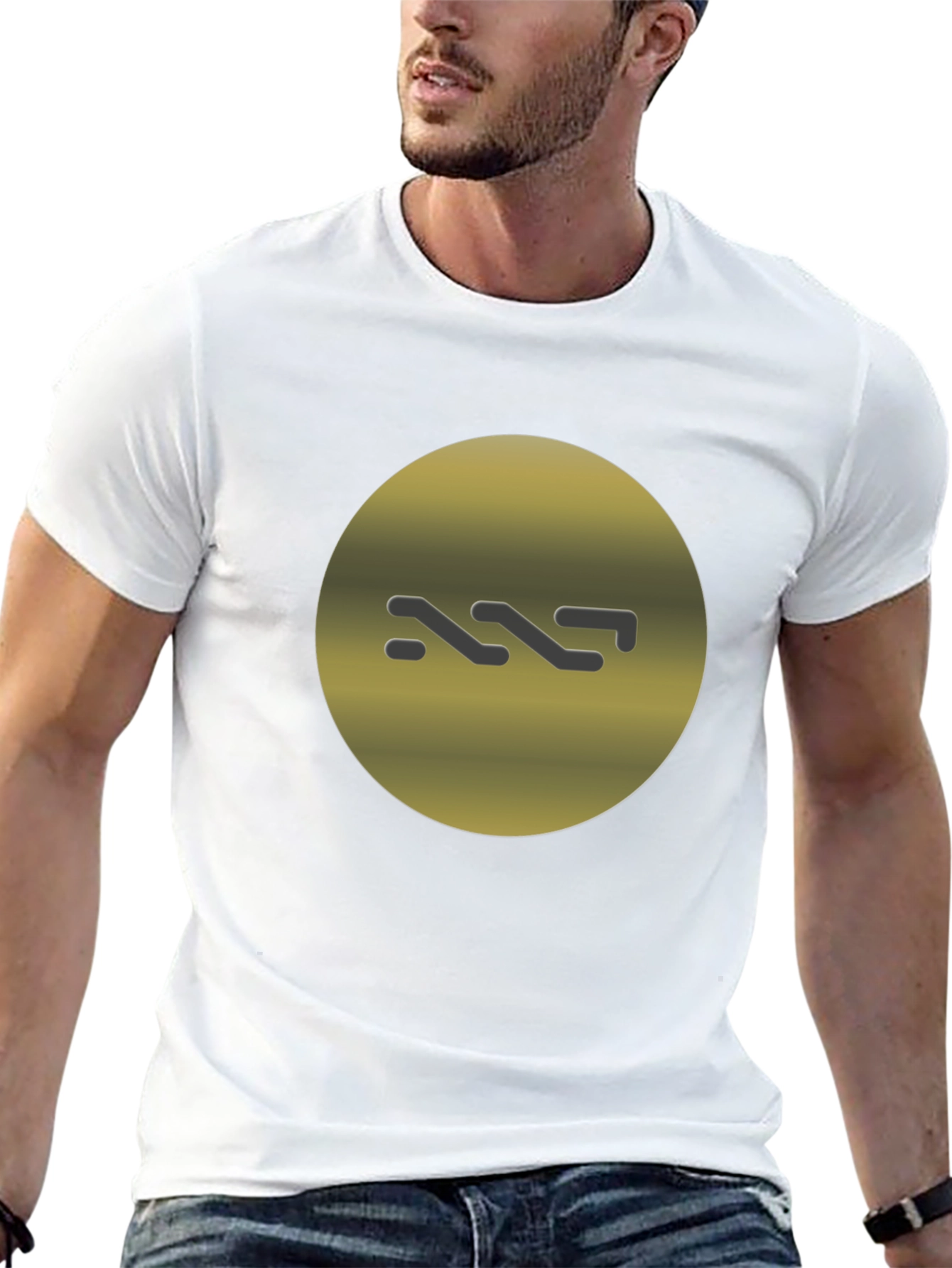 Modern Graphic Tee - Gold Circle Logo