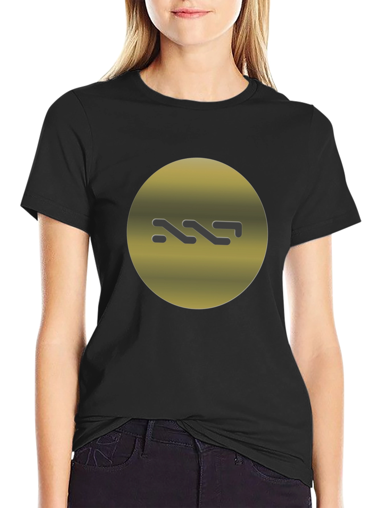 Modern Graphic Tee - Gold Circle Logo