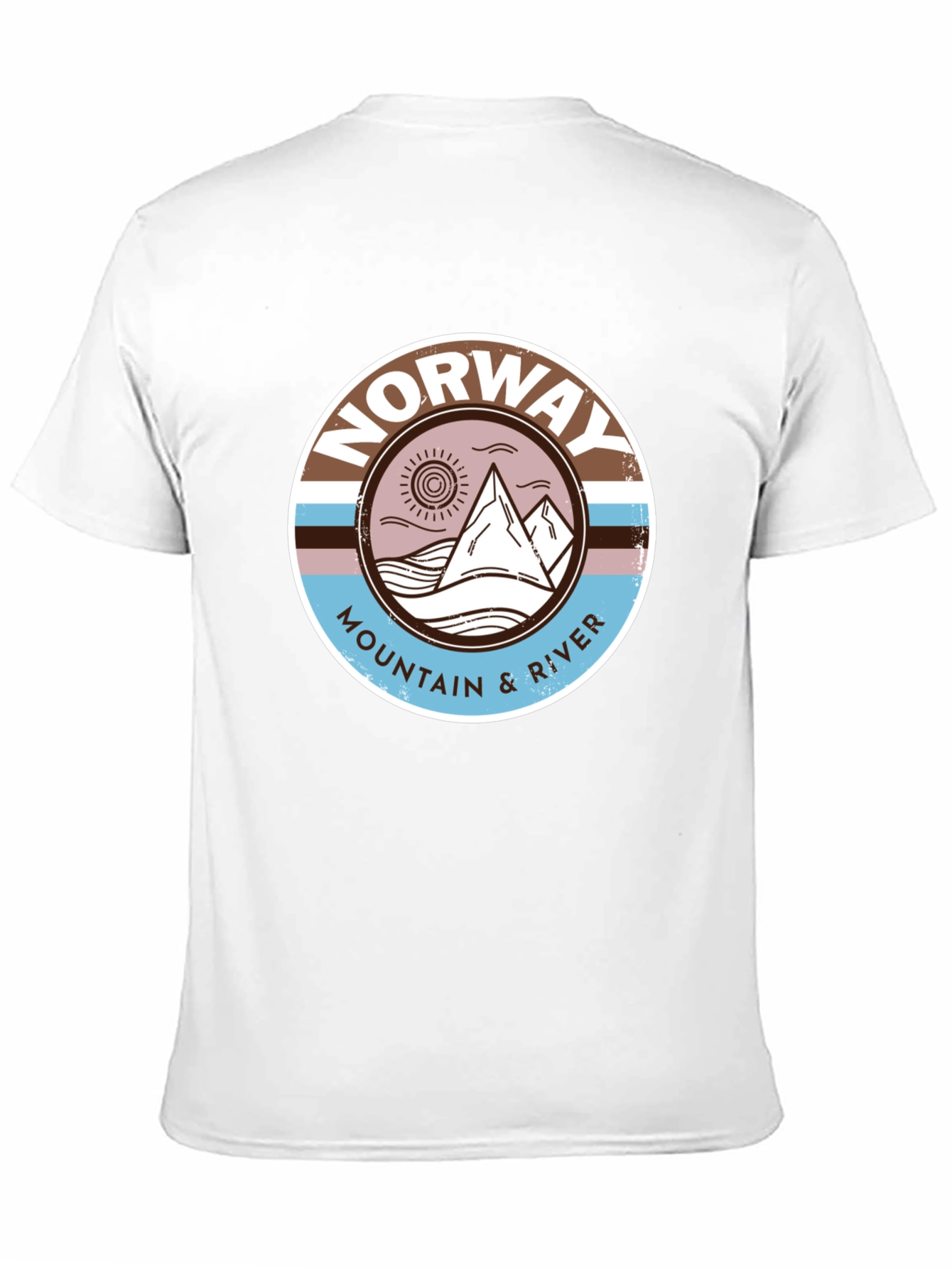 Norway Mountain River Graphic Tee - Black