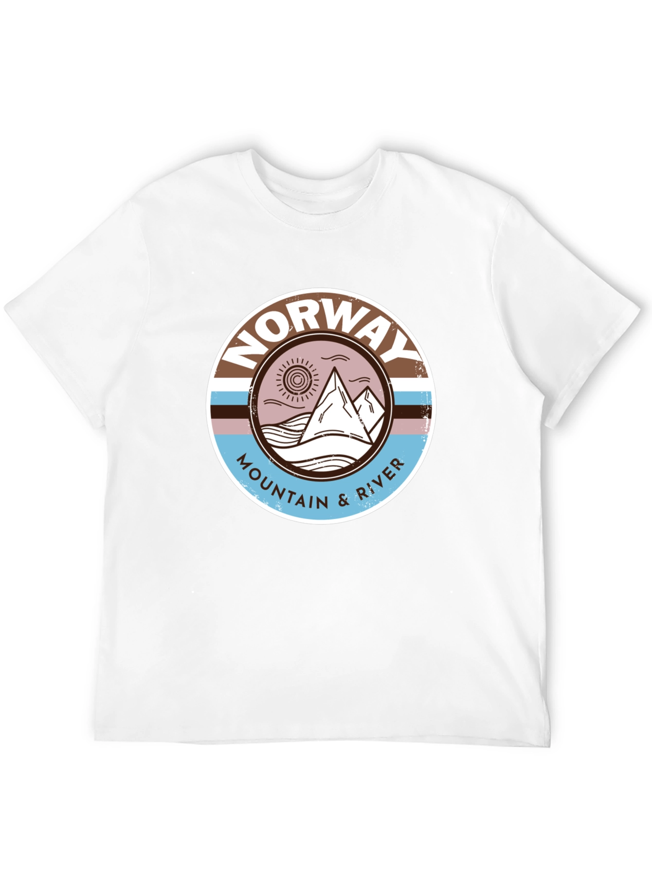 Norway Mountain River Graphic Tee - Black