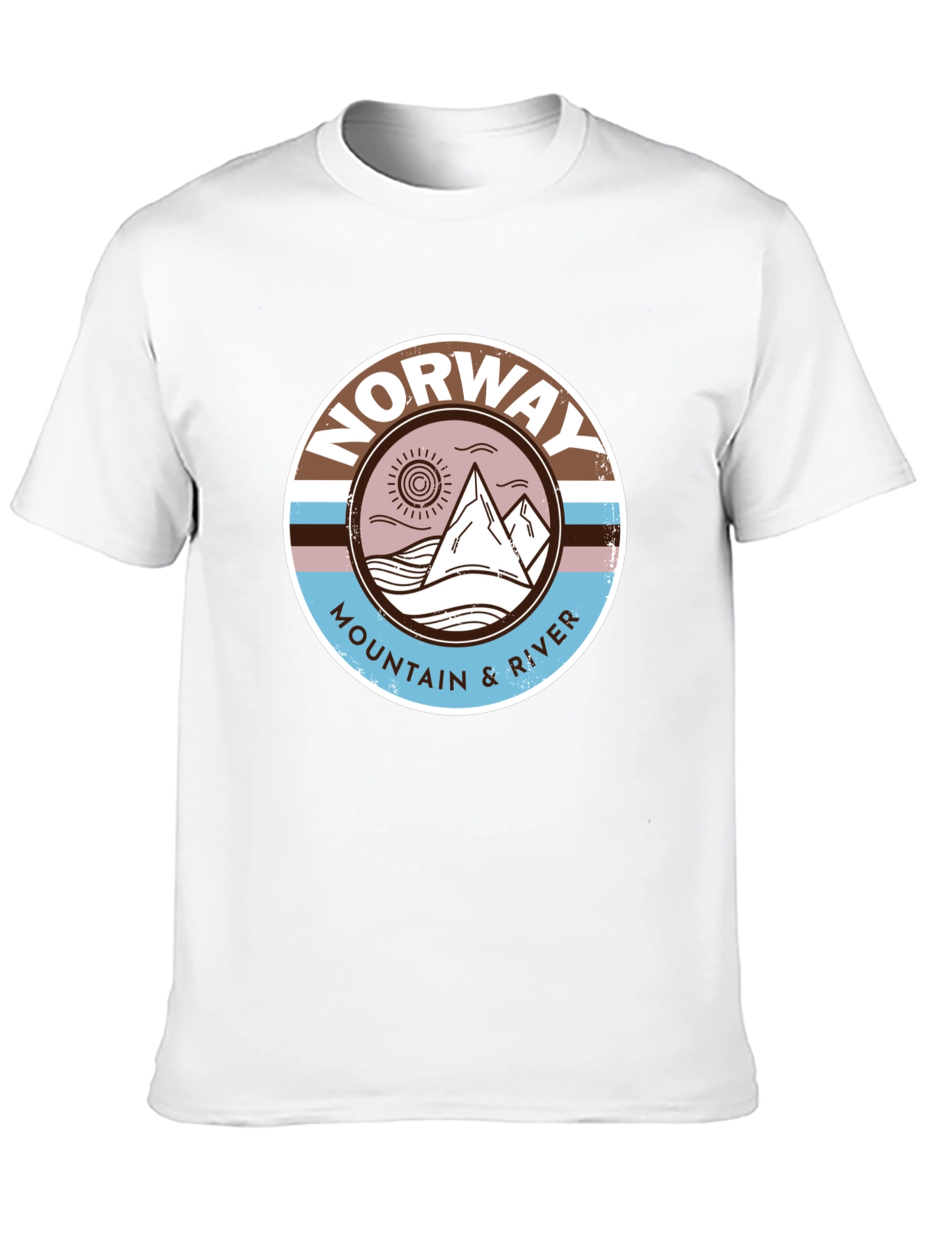 Norway Mountain River Graphic Tee - Black