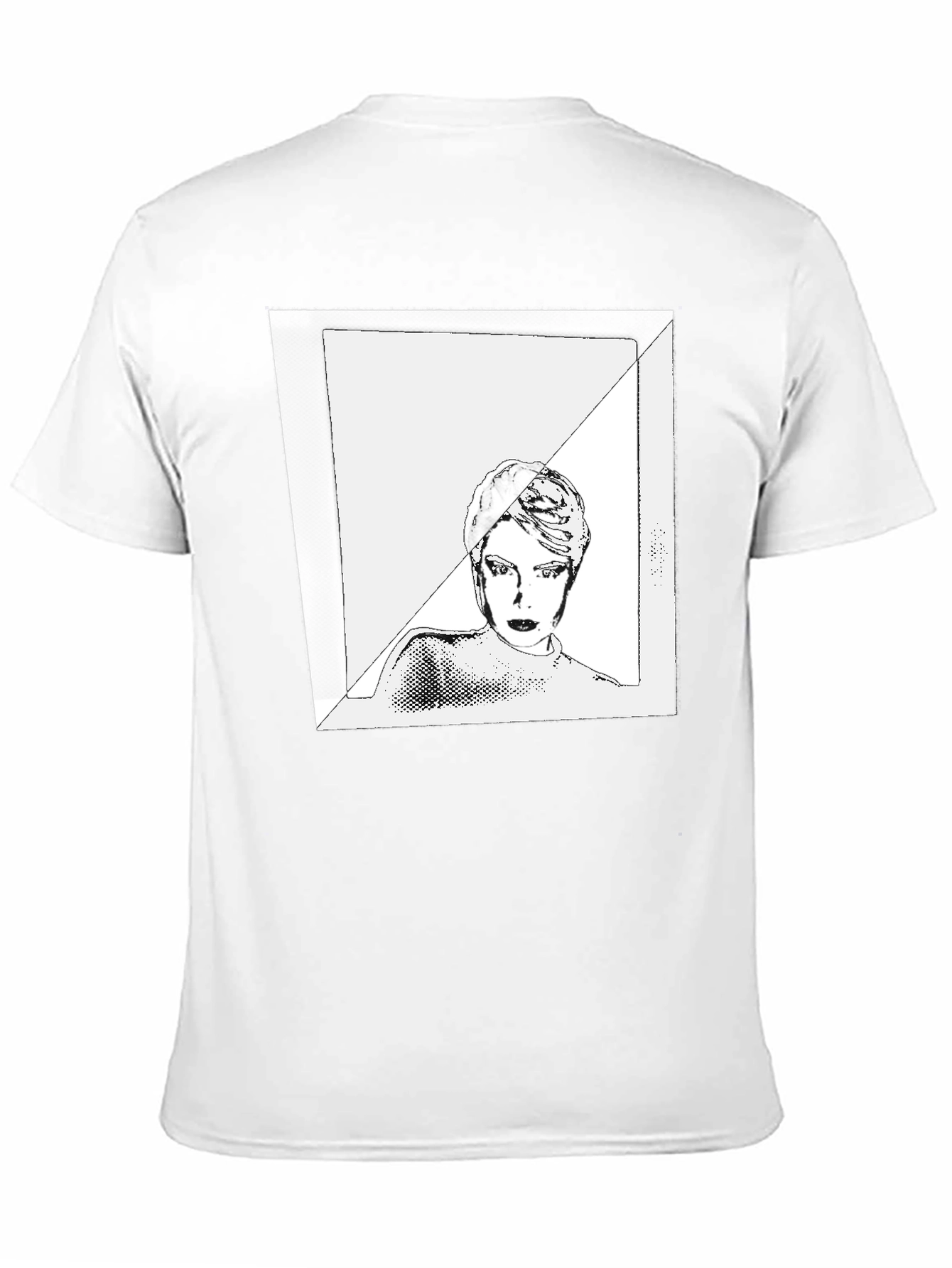 Black Graphic Tee with Edgy Portrait Design