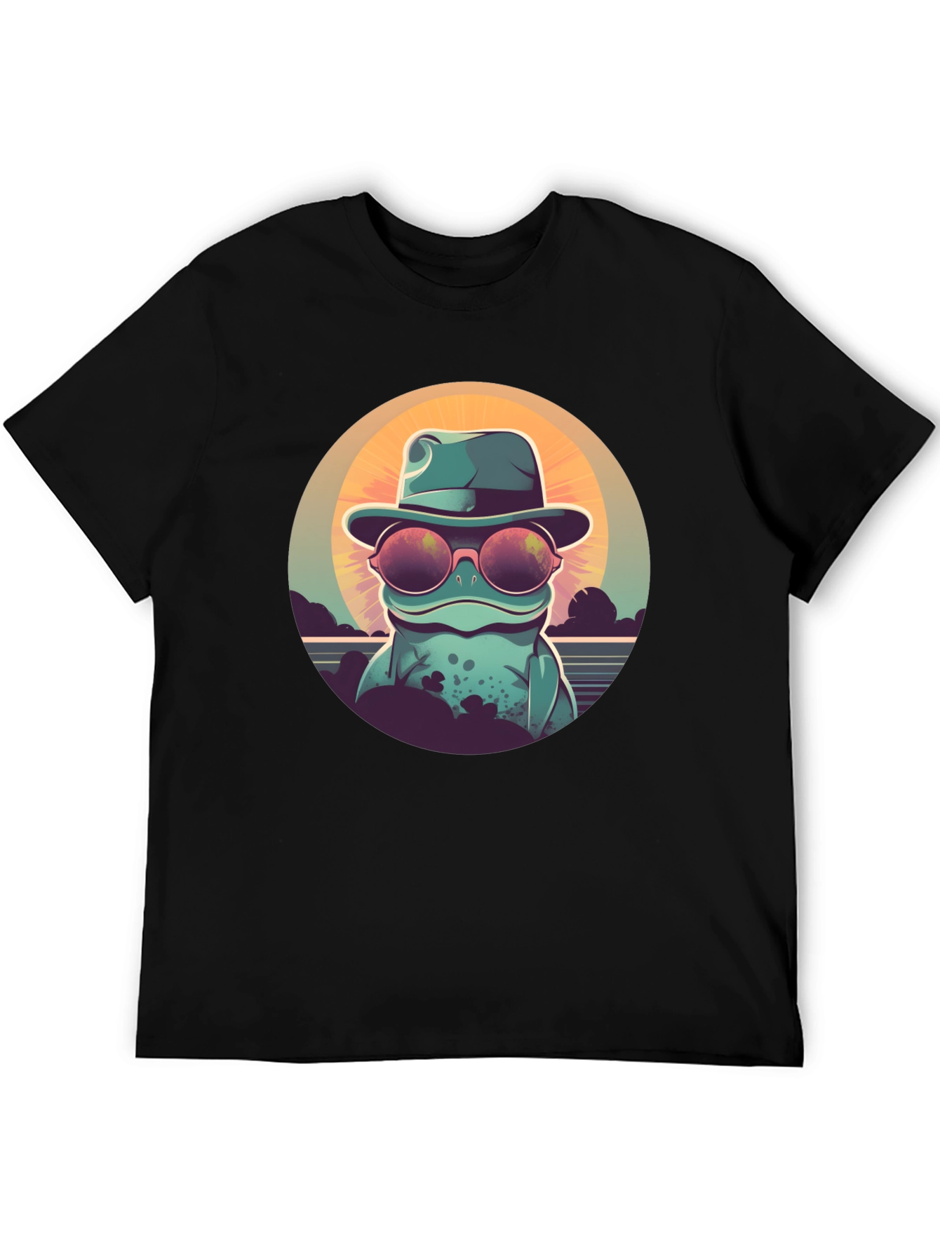 Cool Frog Graphic Tee - Unisex Black T-Shirt