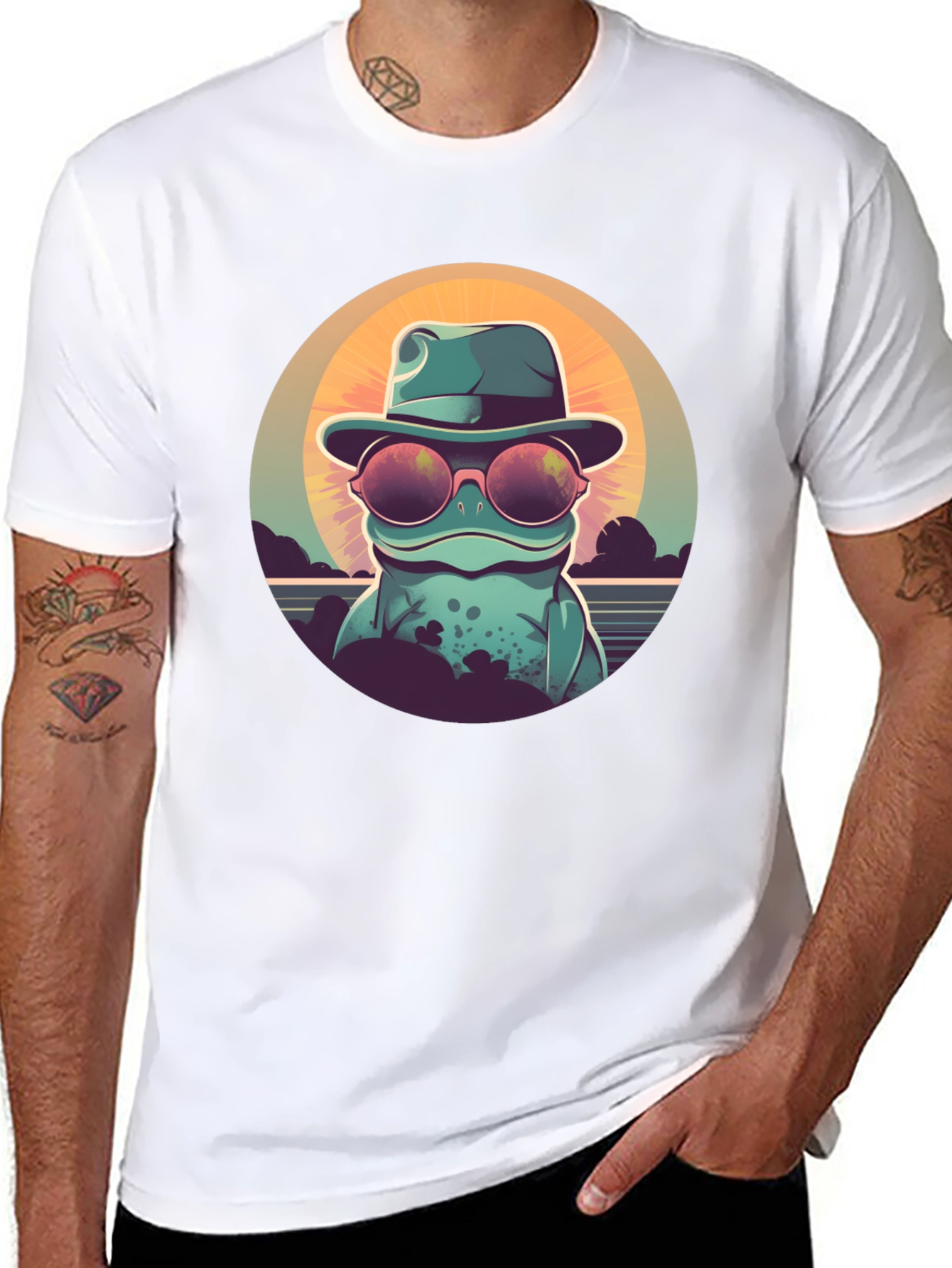 Cool Frog Graphic Tee - Unisex Black T-Shirt
