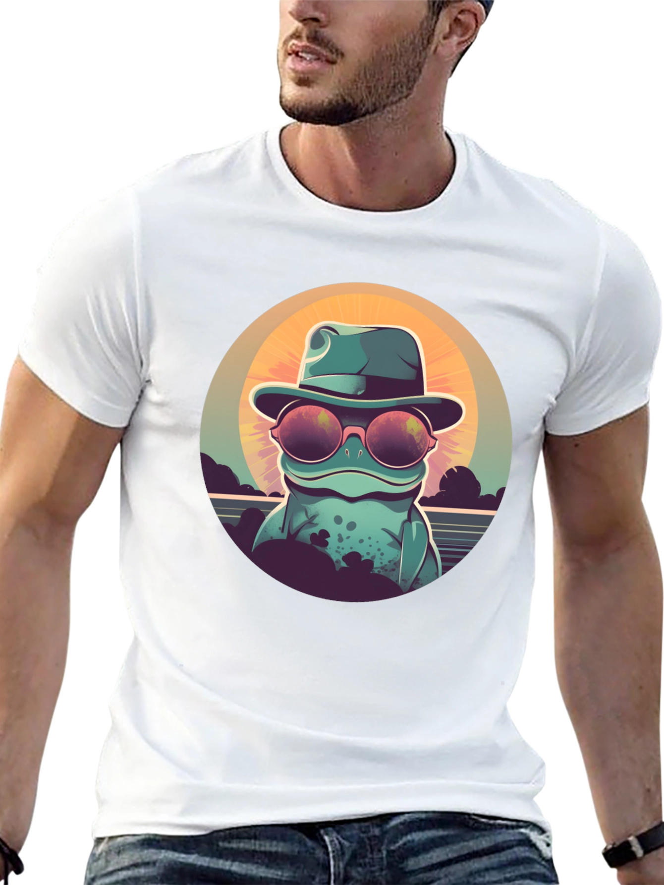 Cool Frog Graphic Tee - Unisex Black T-Shirt