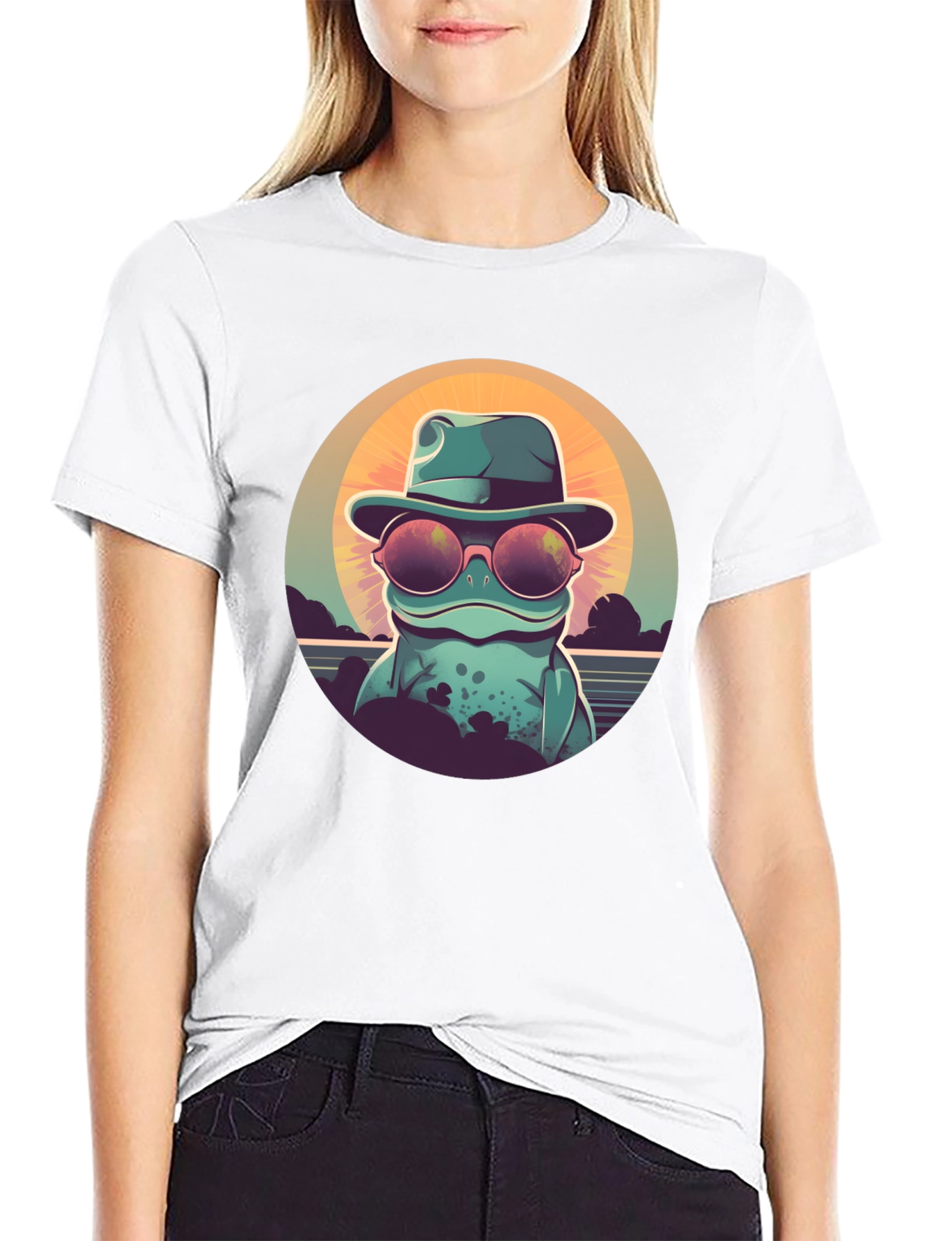 Cool Frog Graphic Tee - Unisex Black T-Shirt