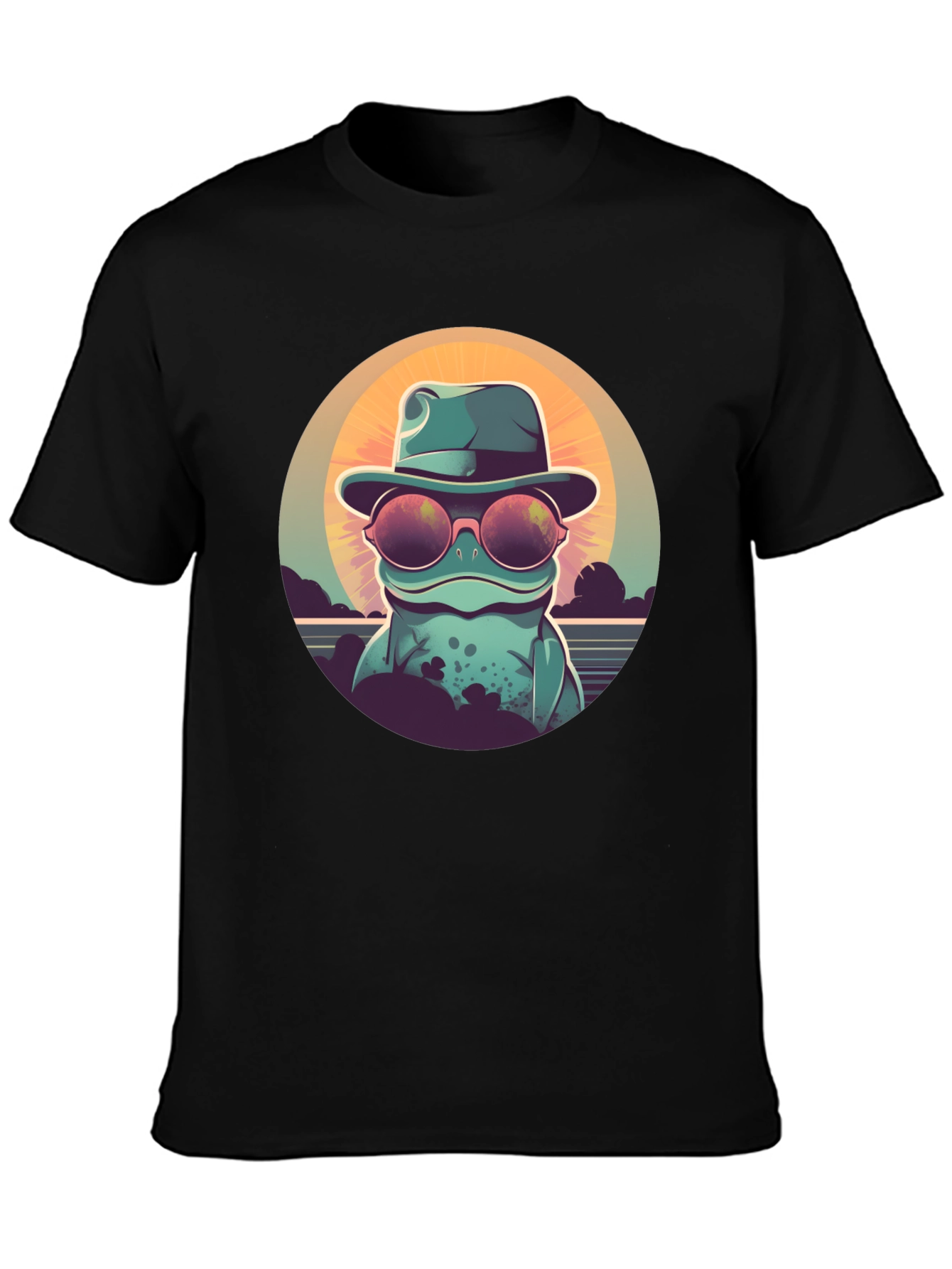 Cool Frog Graphic Tee - Unisex Black T-Shirt