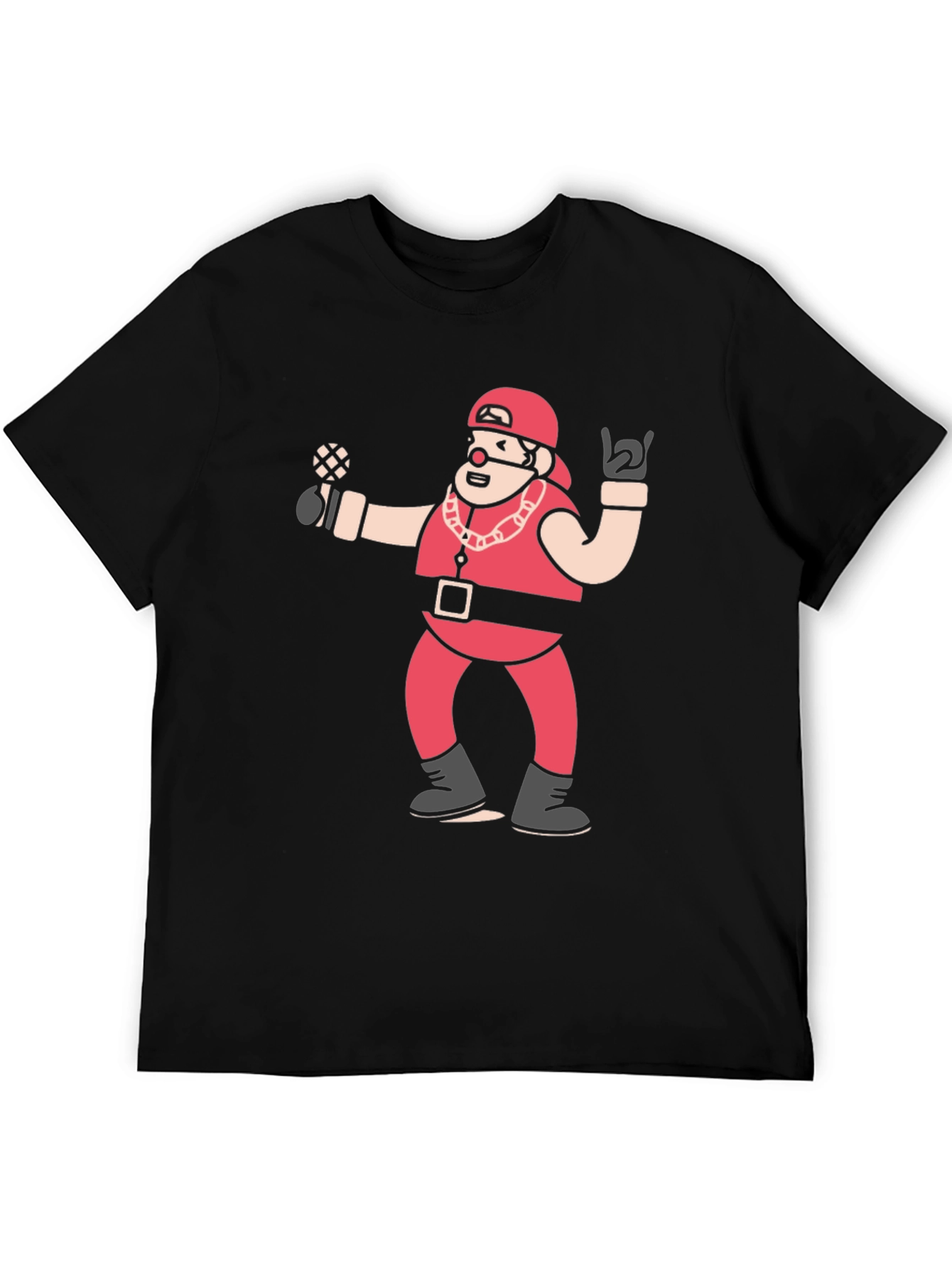 Rapper Santa Graphic Tee - Holiday Hip Hop T-Shirt