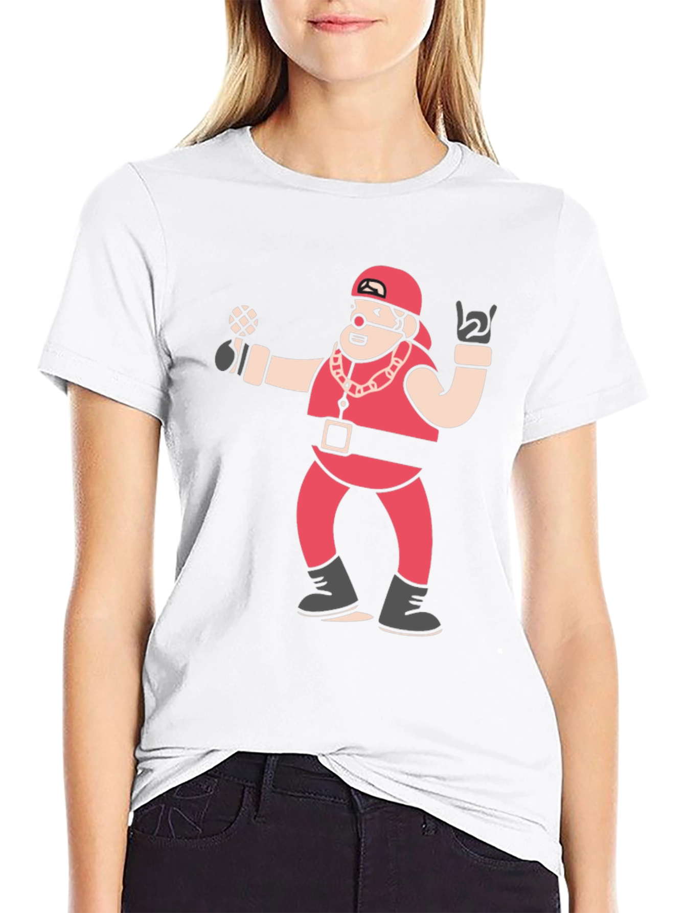 Rapper Santa Graphic Tee - Holiday Hip Hop T-Shirt