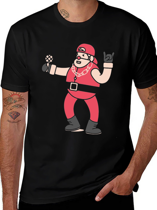 Rapper Santa Graphic Tee - Holiday Hip Hop T-Shirt