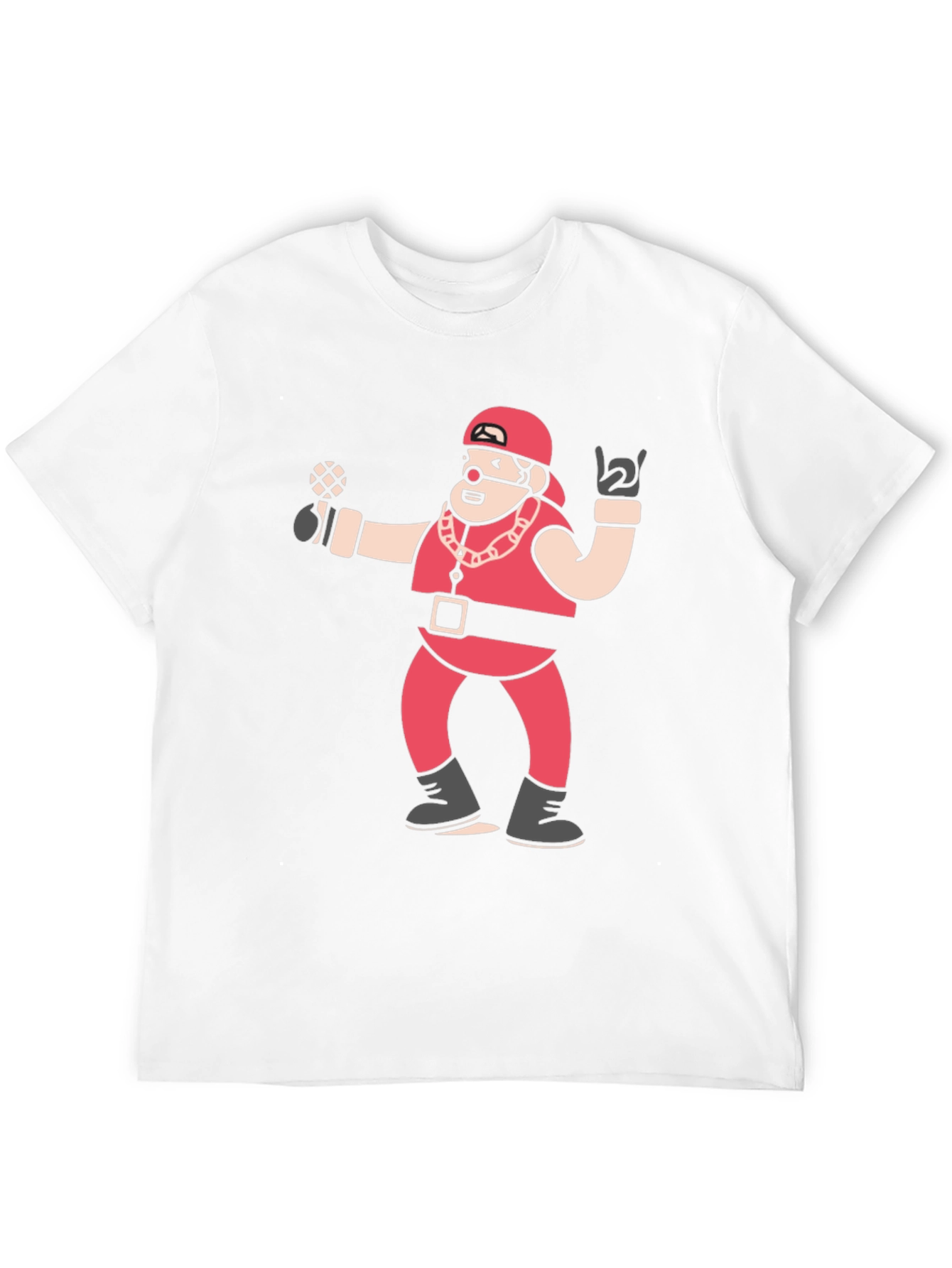 Rapper Santa Graphic Tee - Holiday Hip Hop T-Shirt