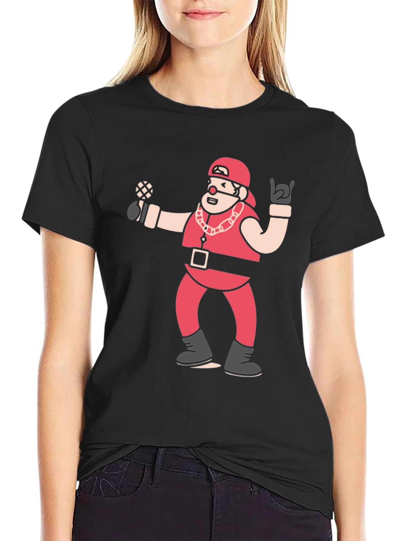 Rapper Santa Graphic Tee - Holiday Hip Hop T-Shirt