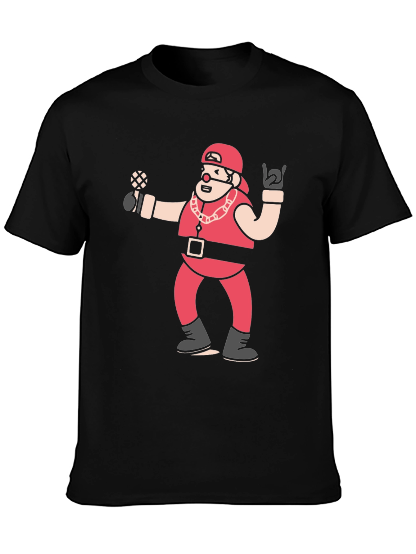 Rapper Santa Graphic Tee - Holiday Hip Hop T-Shirt