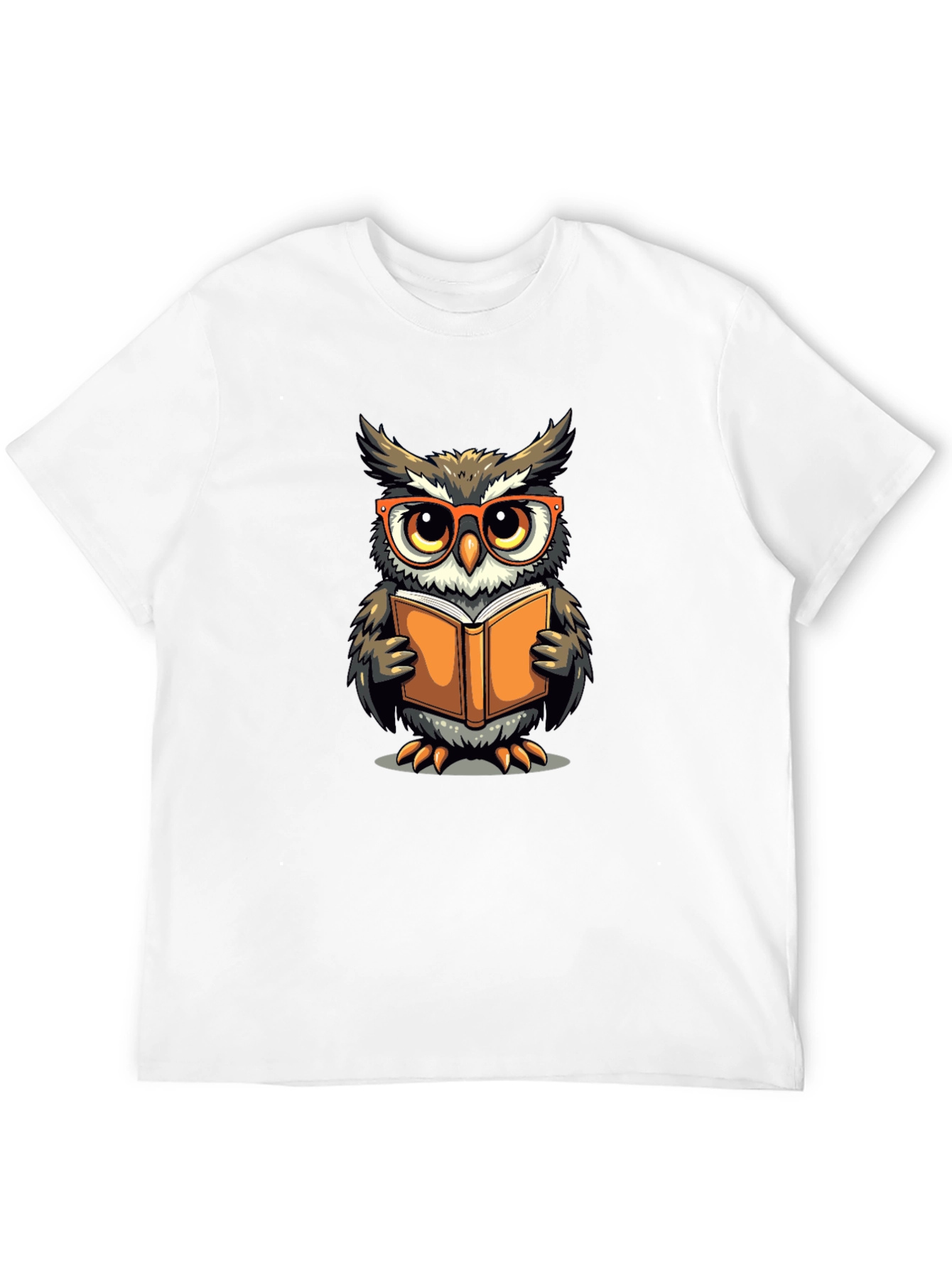 Owl Reading Book Graphic T-Shirt