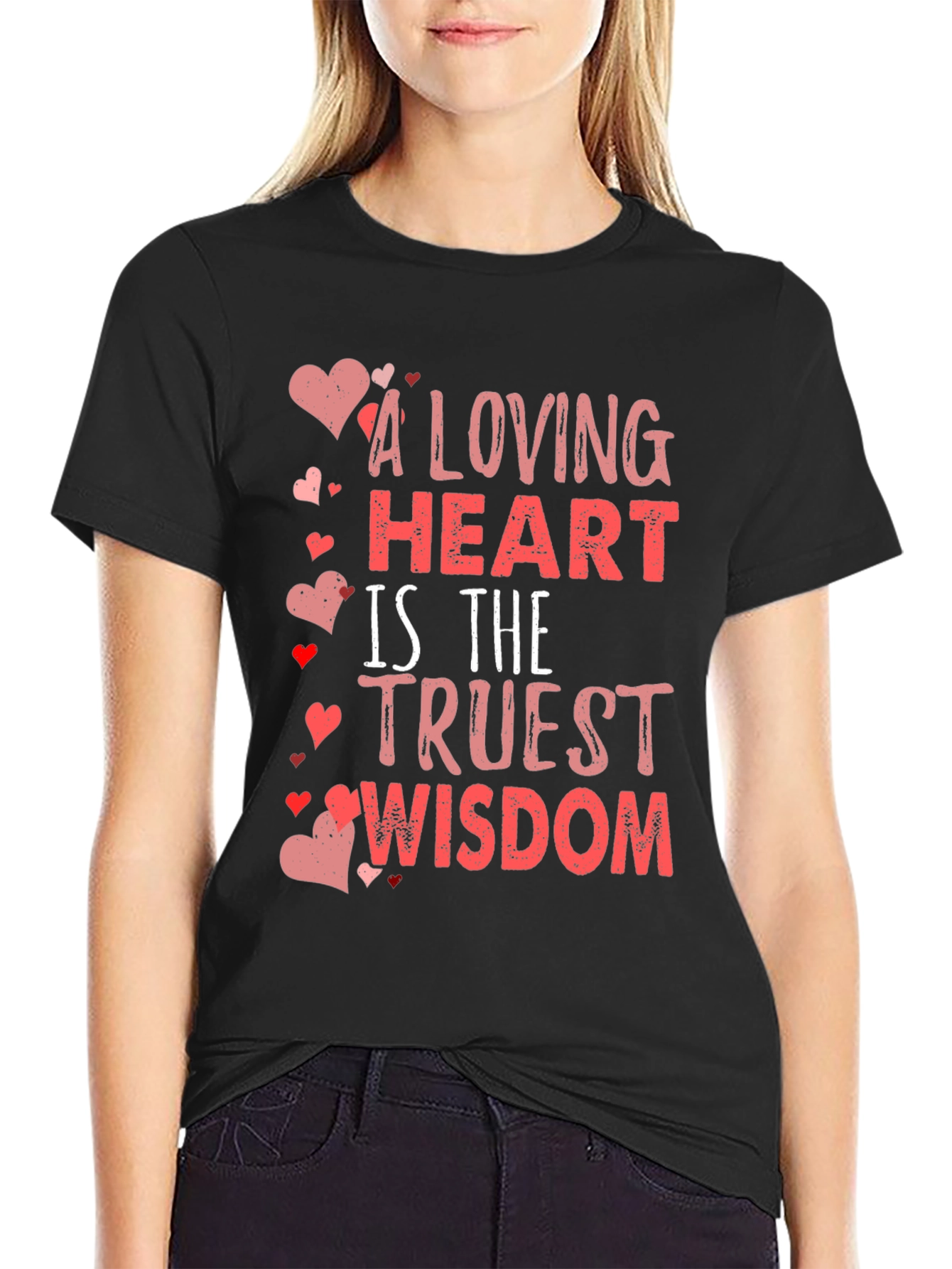 Loving Heart Wisdom Black T-Shirt