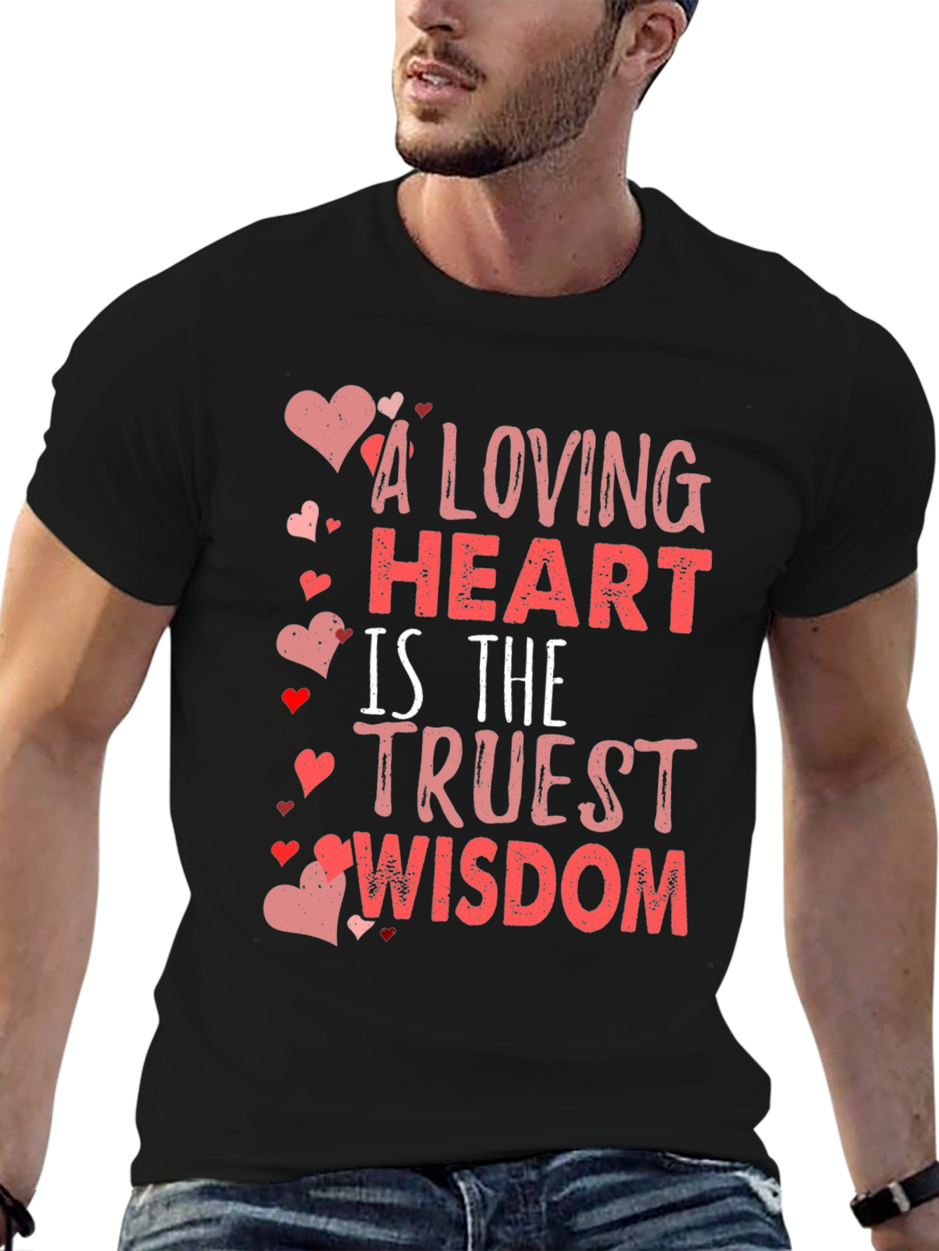 Loving Heart Wisdom Black T-Shirt