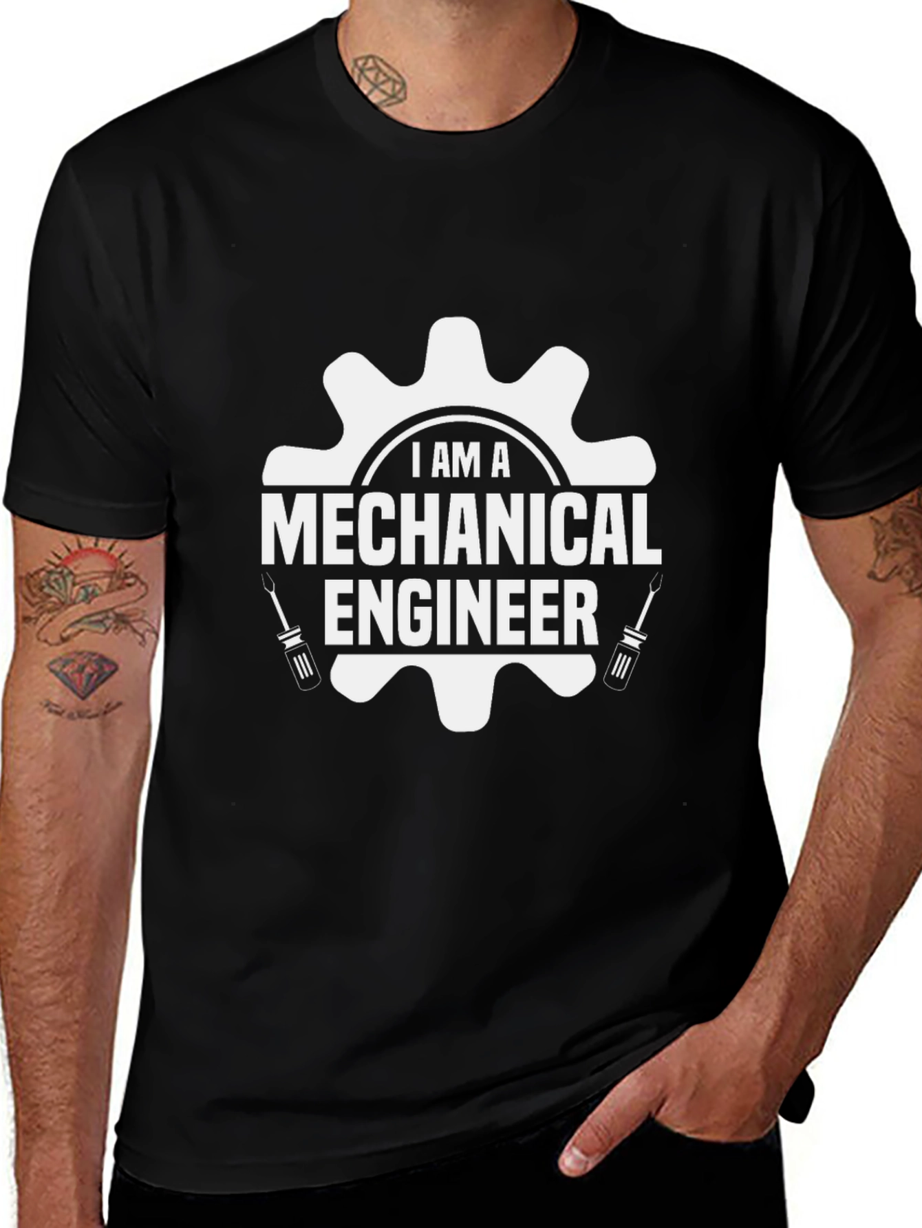 Mechanical Engineer T-Shirt - Black - Gear Design