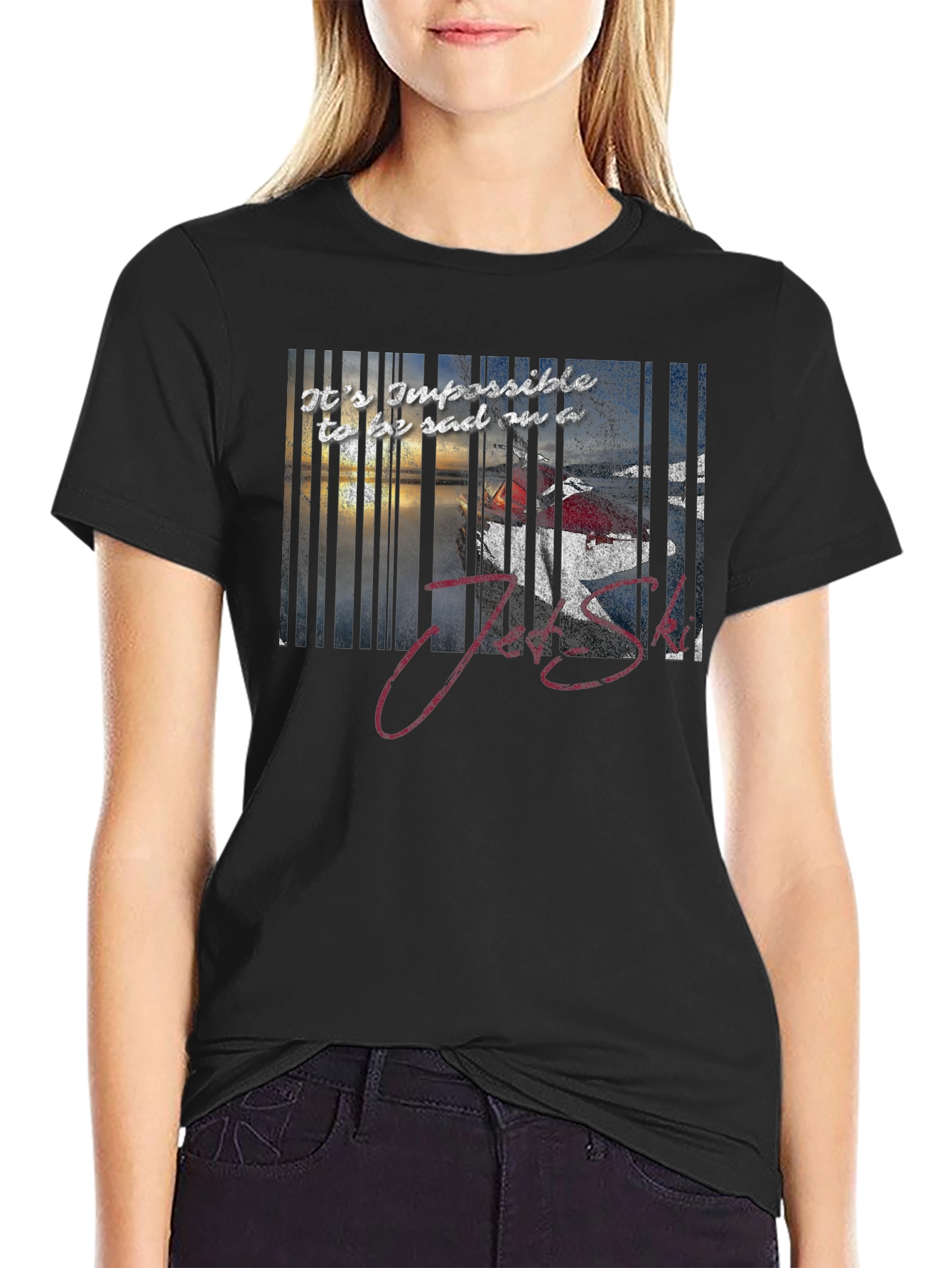 Jet Ski Impossible To Be Sad Mens T-Shirt