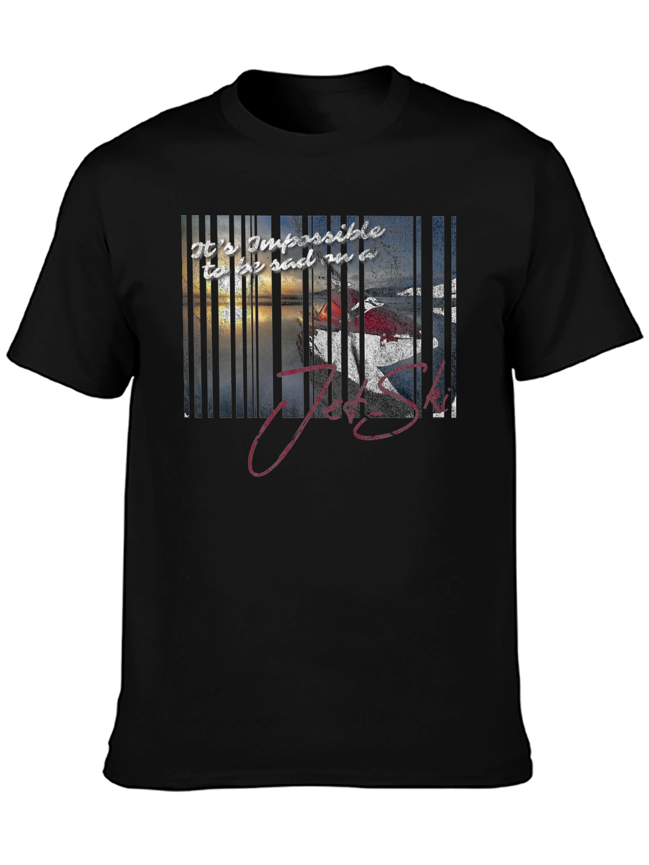 Jet Ski Impossible To Be Sad Mens T-Shirt