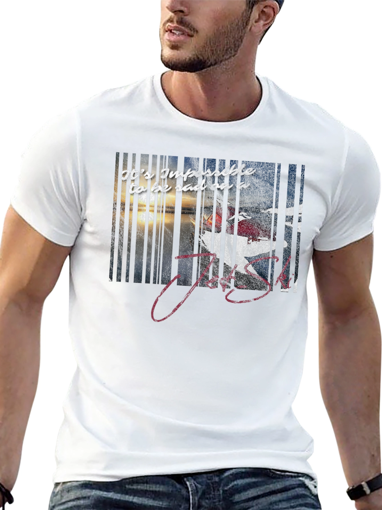 Jet Ski Impossible To Be Sad Mens T-Shirt