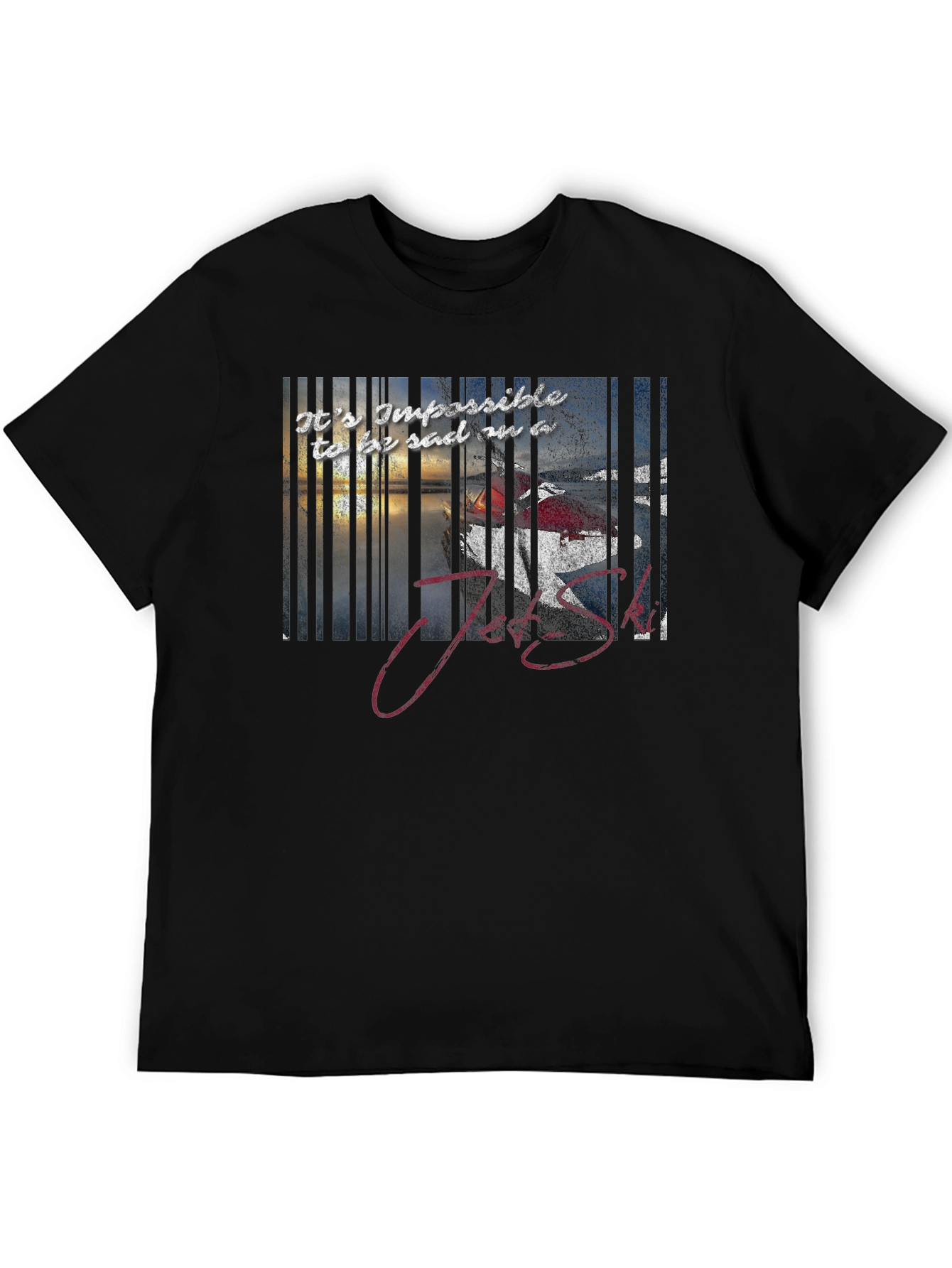 Jet Ski Impossible To Be Sad Mens T-Shirt