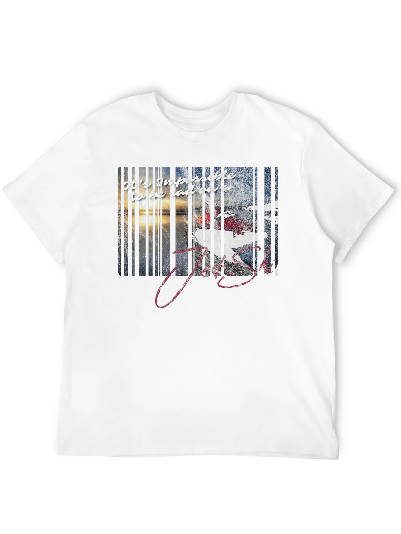 Jet Ski Impossible To Be Sad Mens T-Shirt