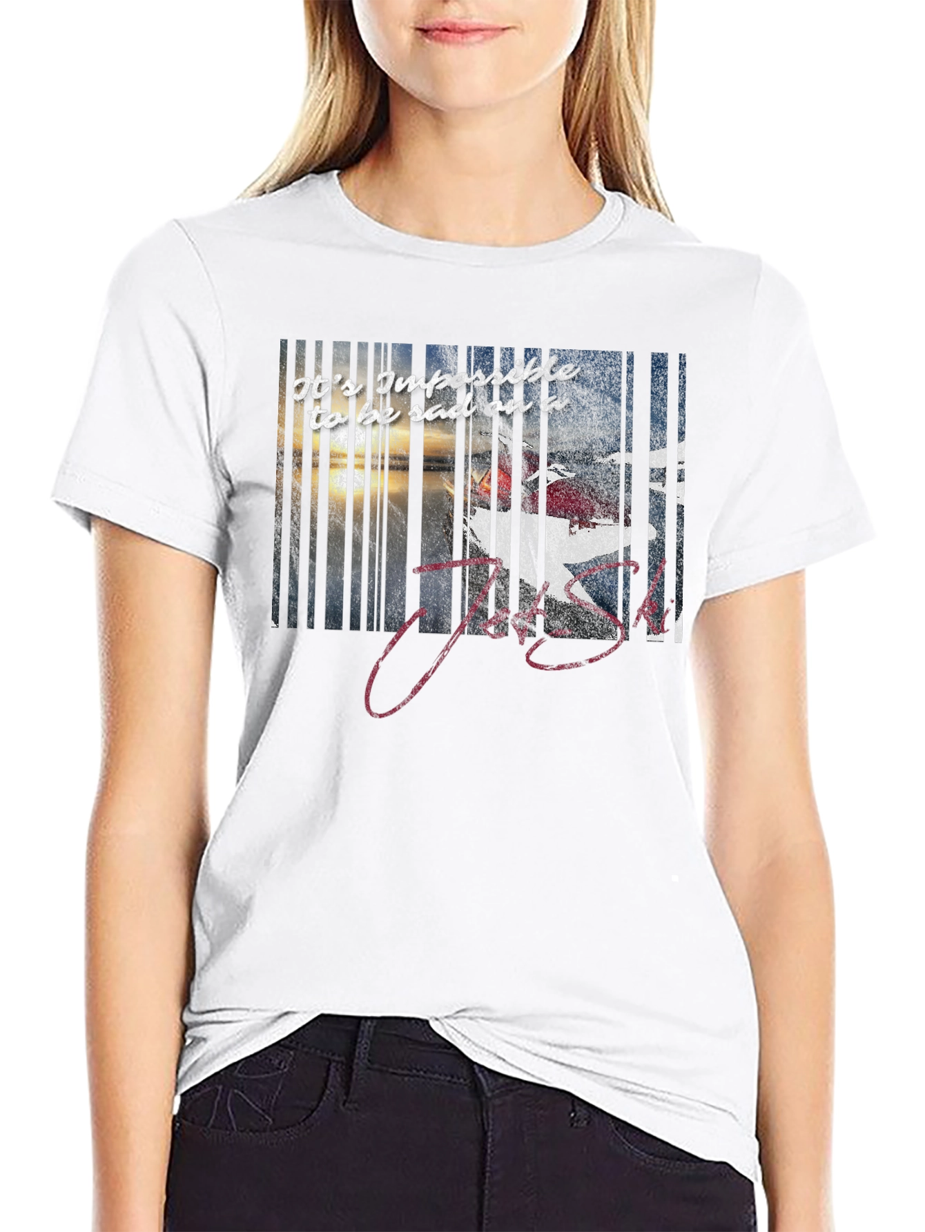 Jet Ski Impossible To Be Sad Mens T-Shirt