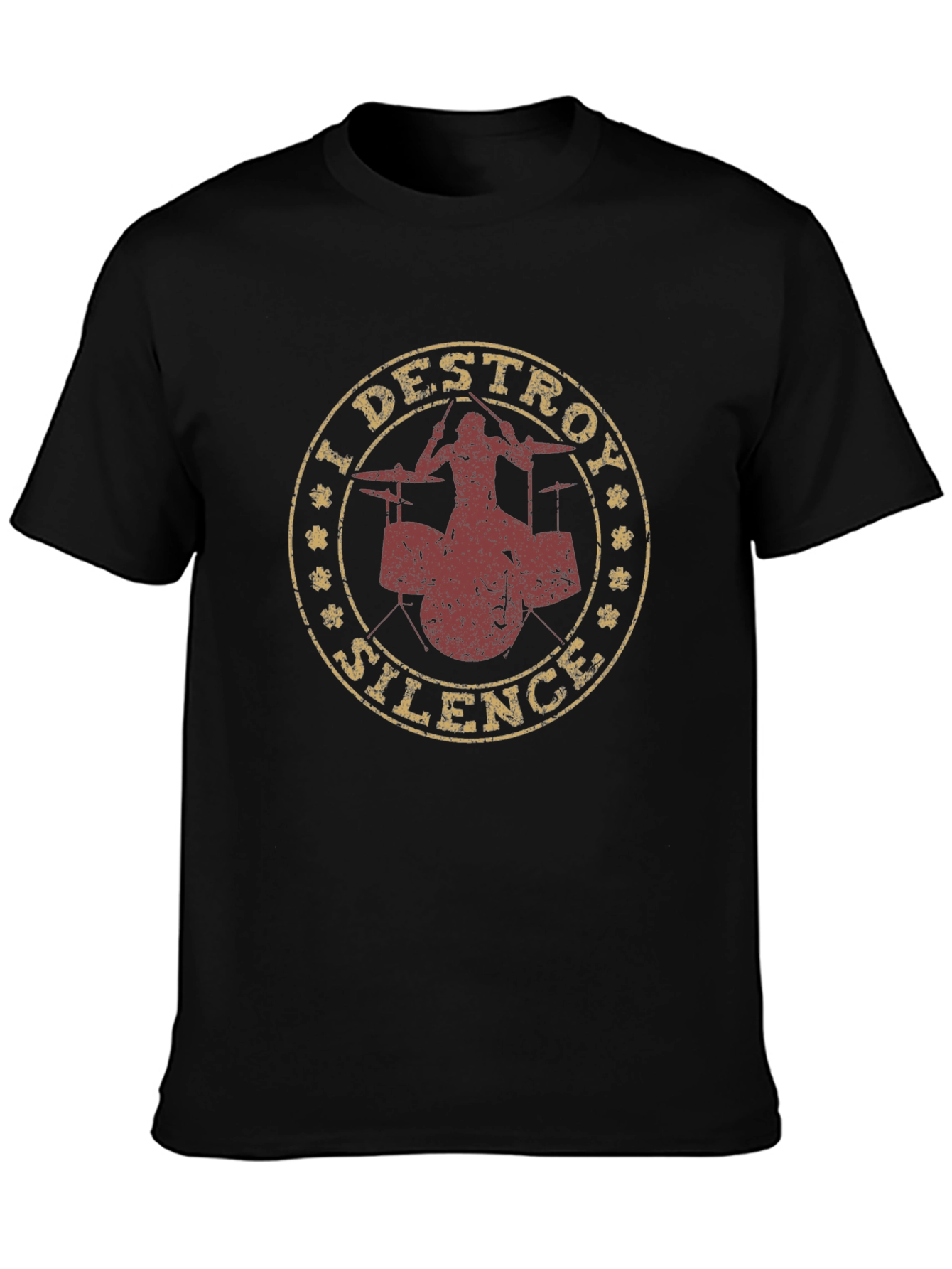 I Destroy Silence Drummer Graphic Tee - Black