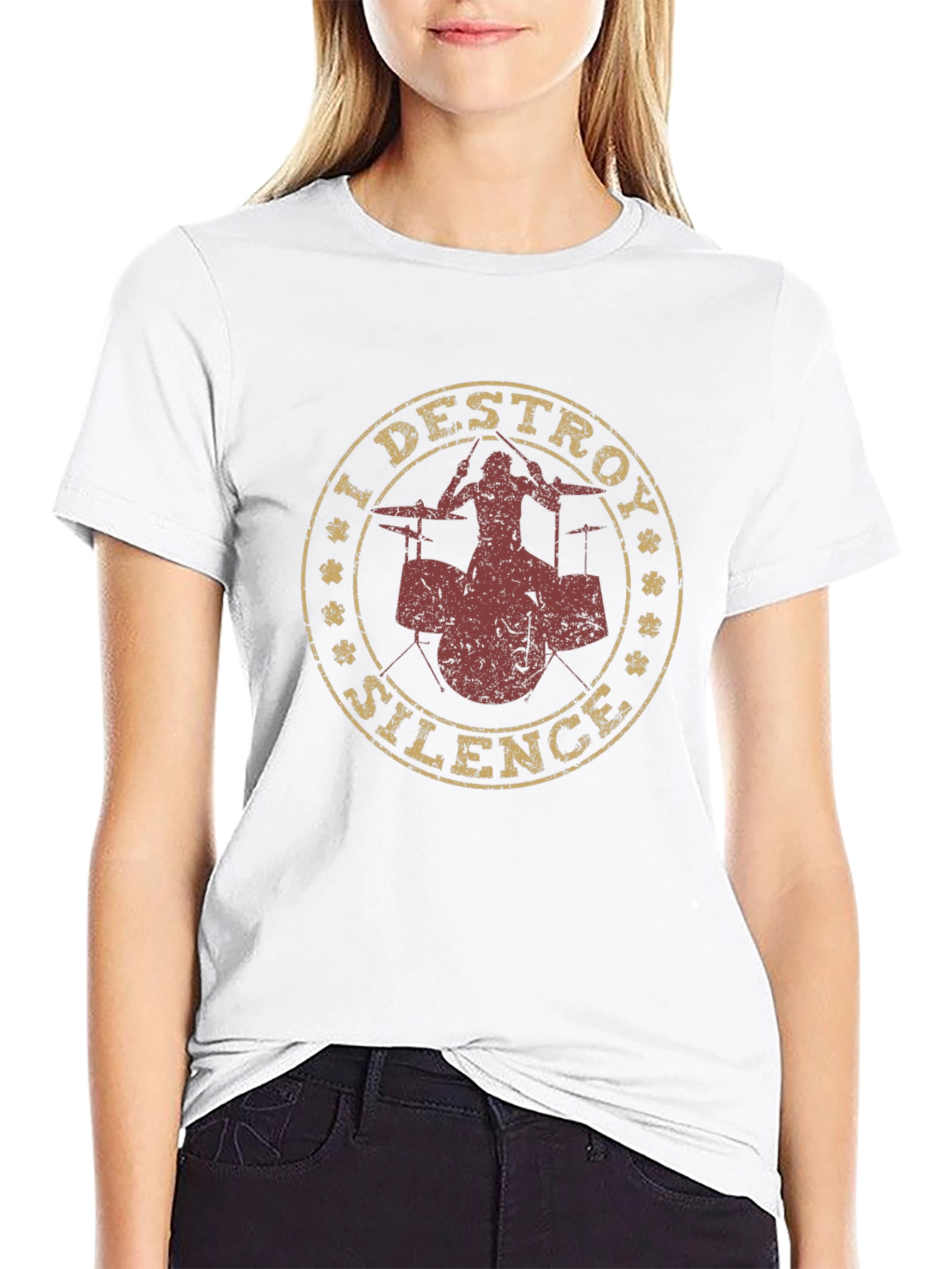I Destroy Silence Drummer Graphic Tee - Black