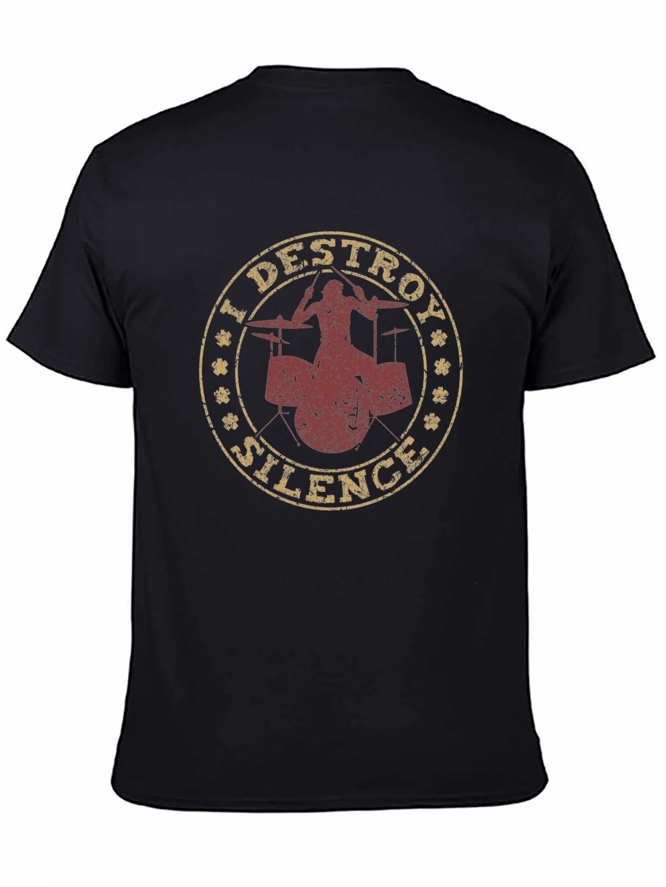 I Destroy Silence Drummer Graphic Tee - Black