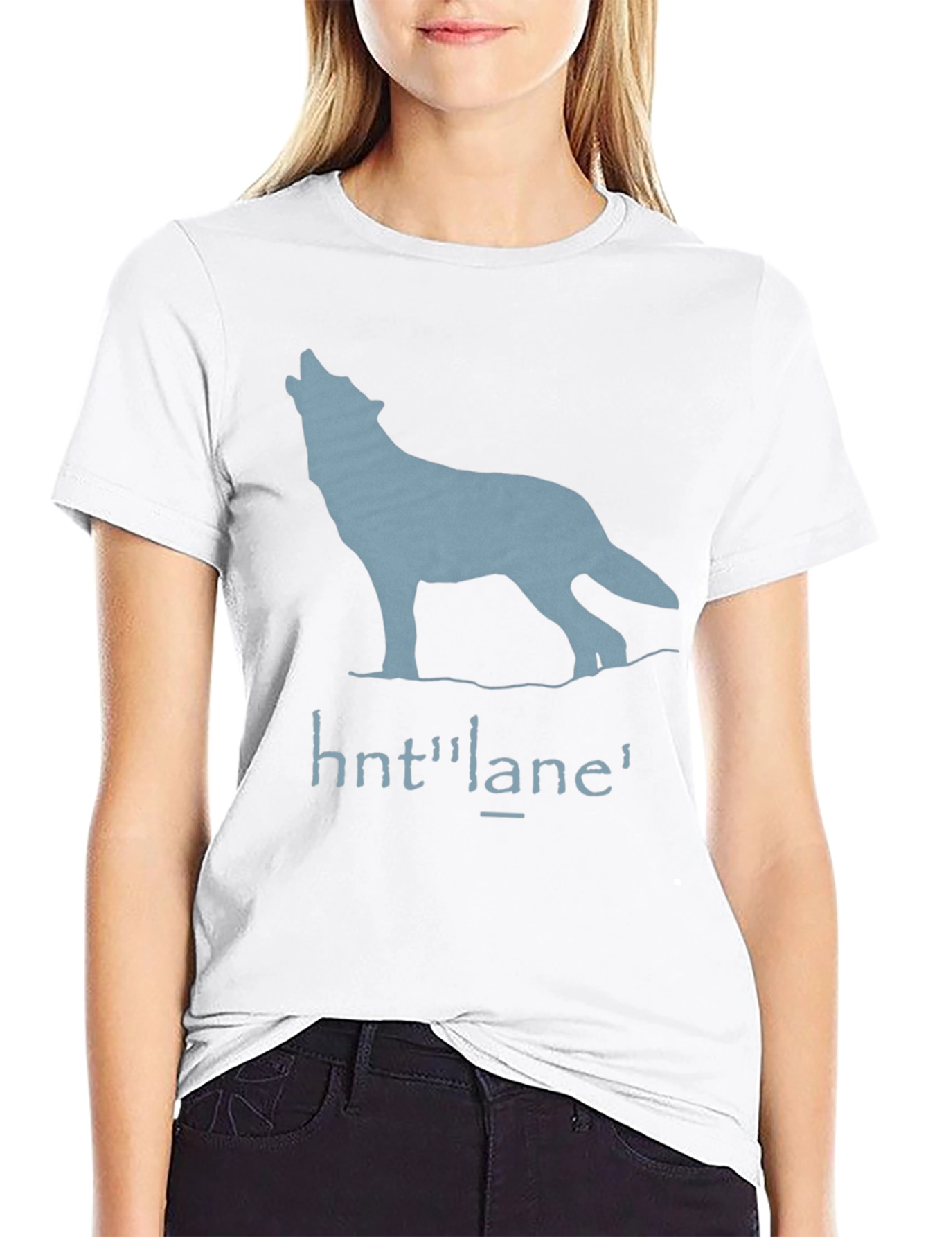 Wolf Graphic Print T-Shirt - Black