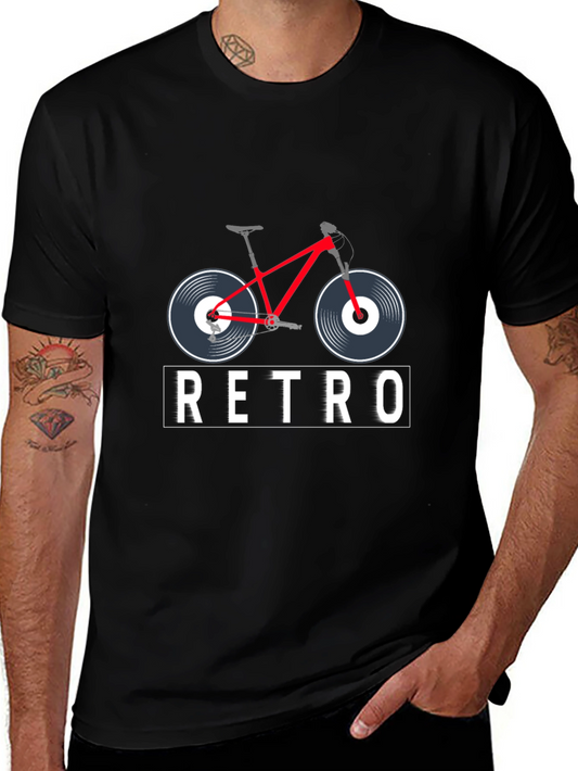 Retro Bicycle Record T-Shirt - Cool Graphic Tee