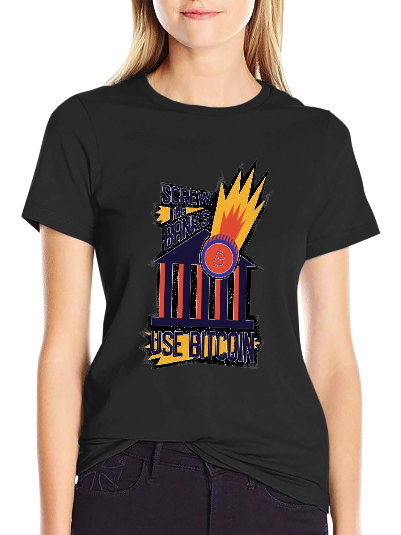 Bitcoin T-Shirt - Screw the Banks Use Bitcoin
