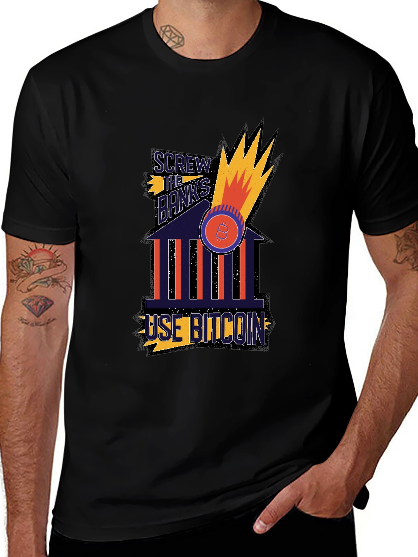 Bitcoin T-Shirt - Screw the Banks Use Bitcoin