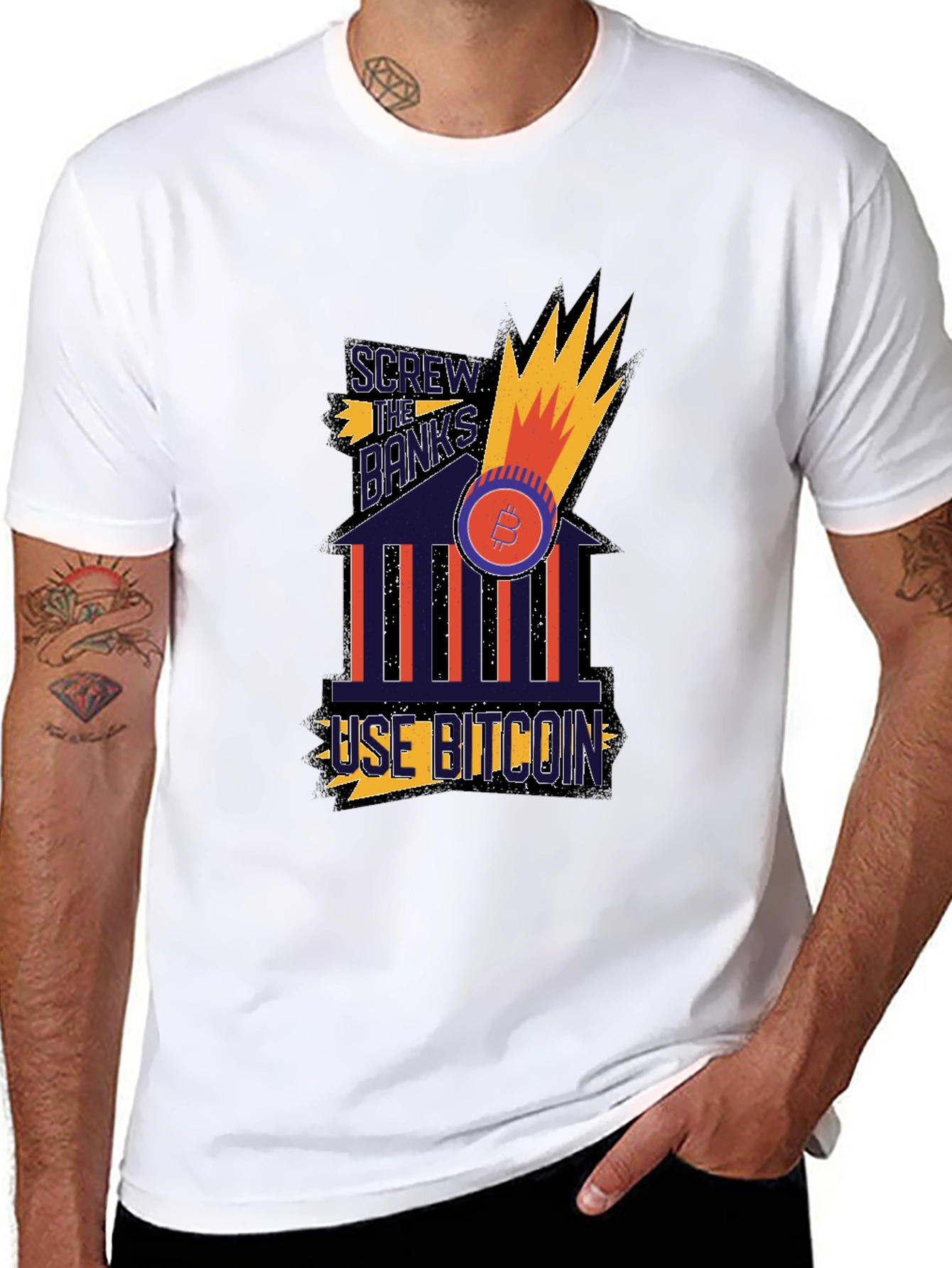 Bitcoin T-Shirt - Screw the Banks Use Bitcoin