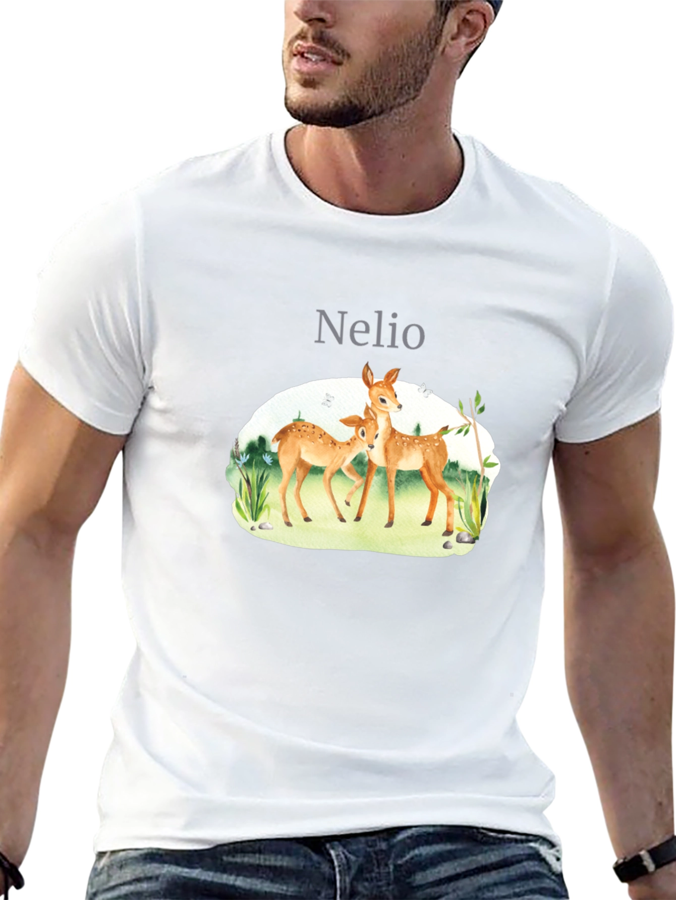 Nature Deer Graphic Tee - Soft Cotton Blend