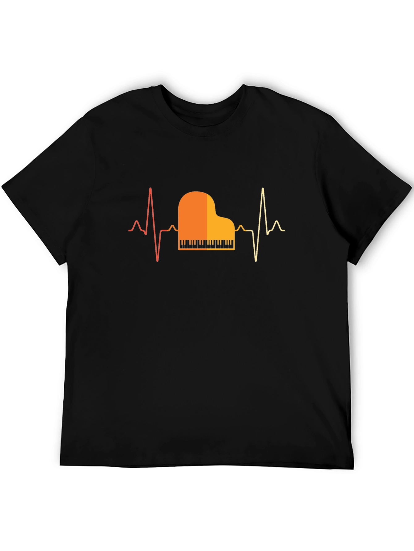 Piano Heartbeat Graphic Tee - Musician T-Shirt