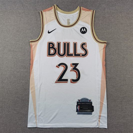 Men's Chicago Bulls Michael Jordan #23 White 2024/25 Swingman Player Jerseys - City Edition