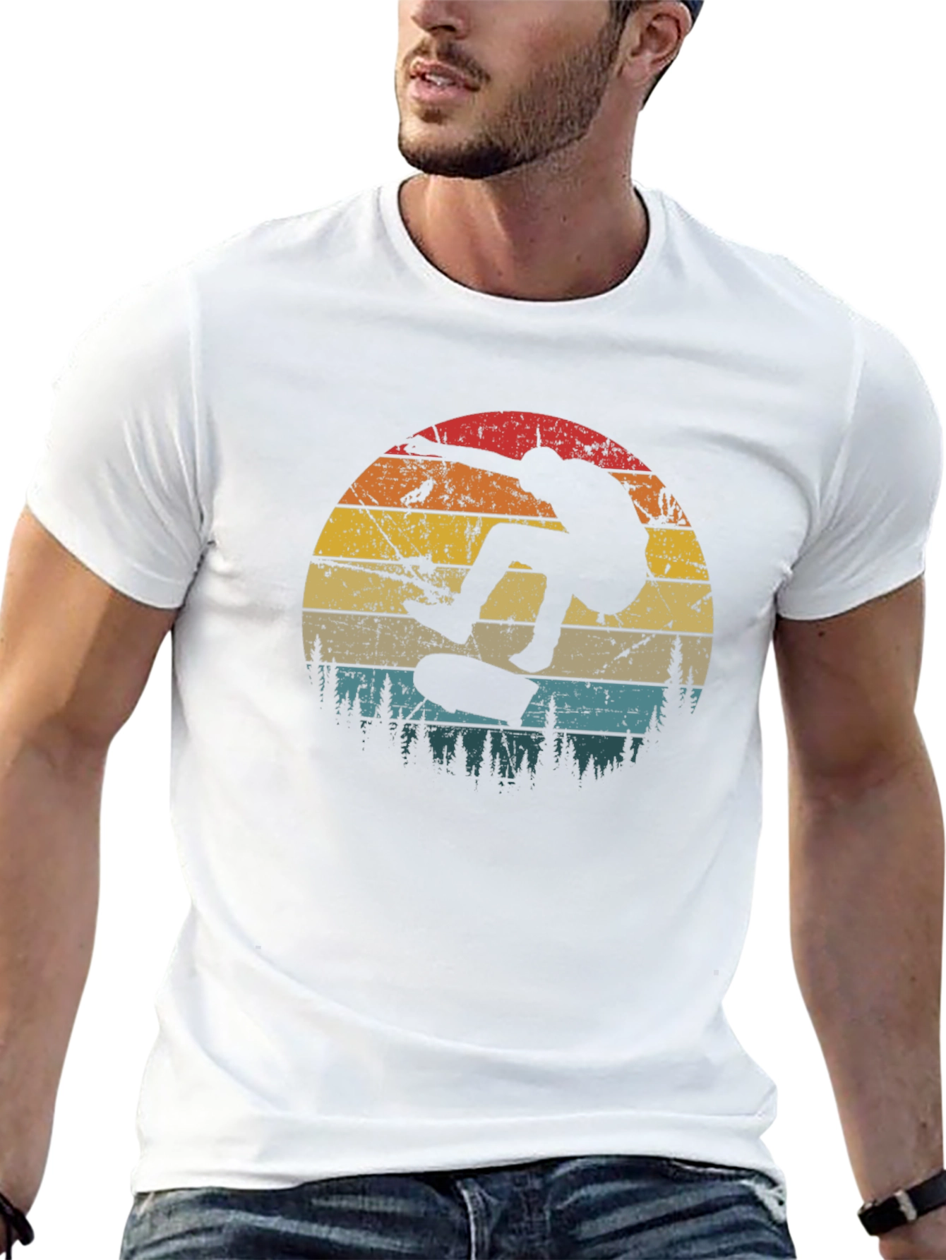 Skateboarding Sunset Graphic Tee - Retro Style