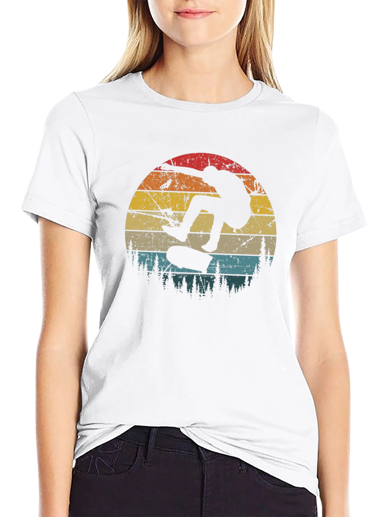 Skateboarding Sunset Graphic Tee - Retro Style